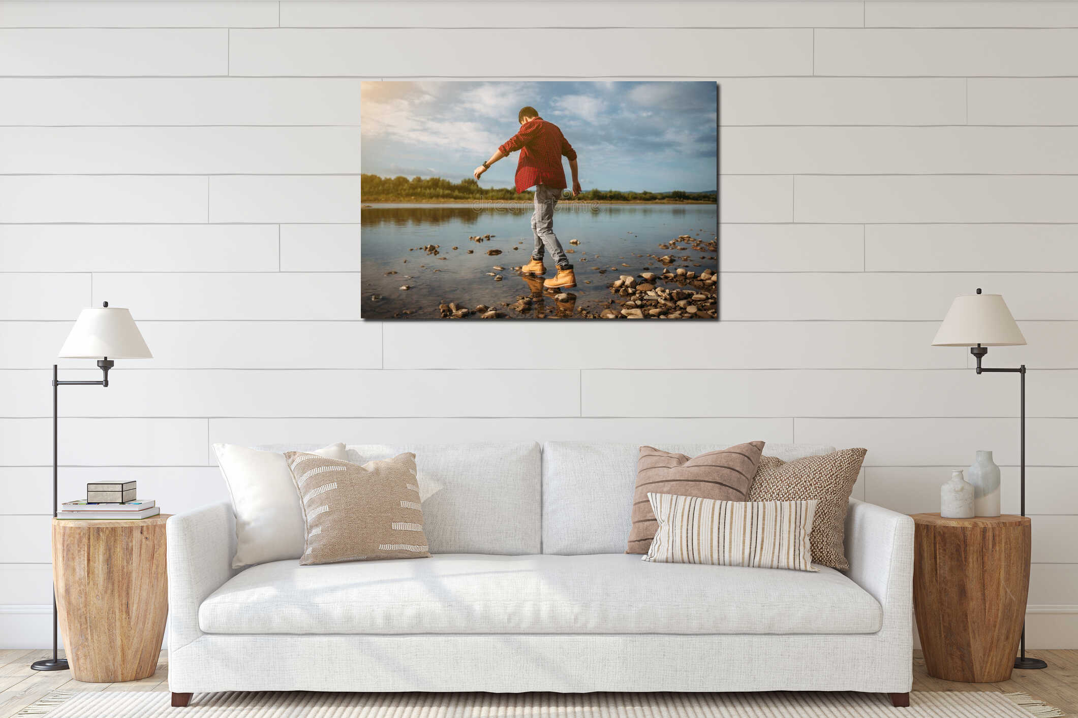 Canvas hanging interior mockup