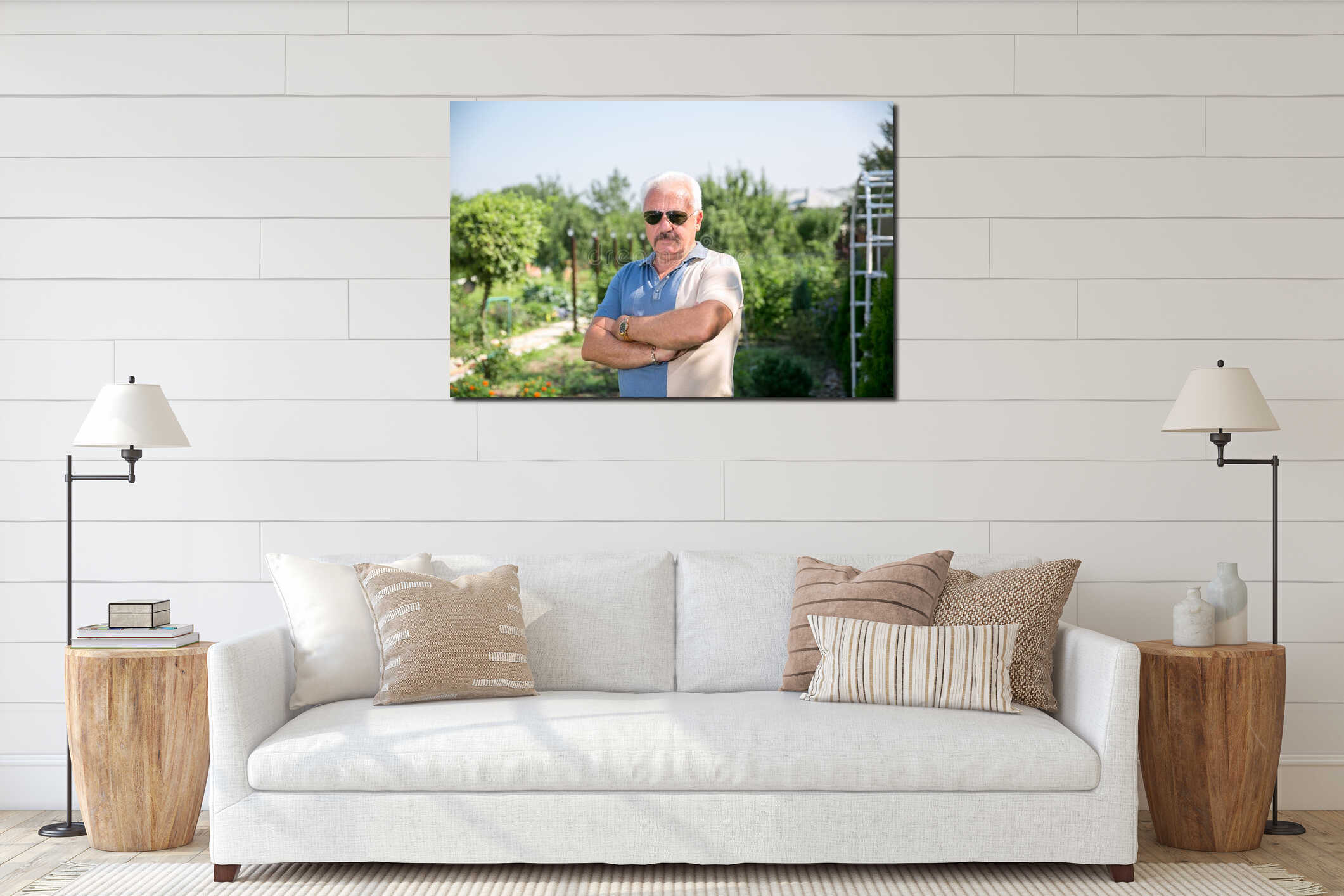 Canvas hanging interior mockup