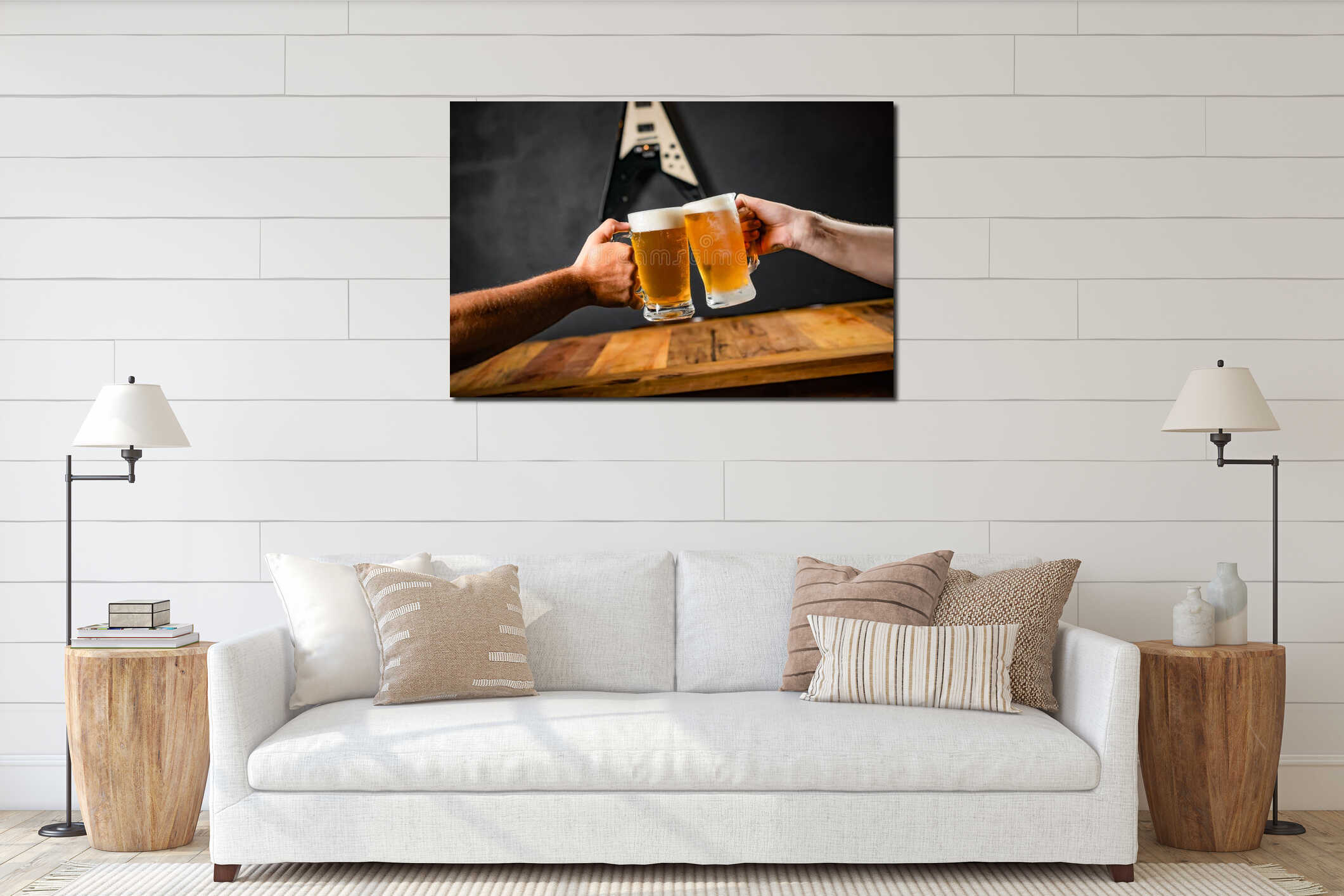 Canvas hanging interior mockup