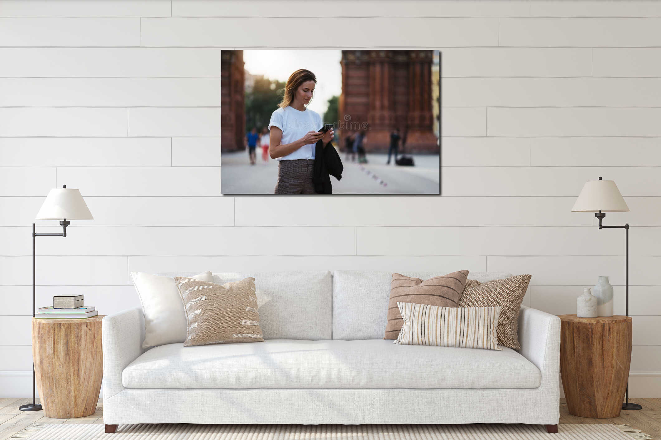 Canvas hanging interior mockup