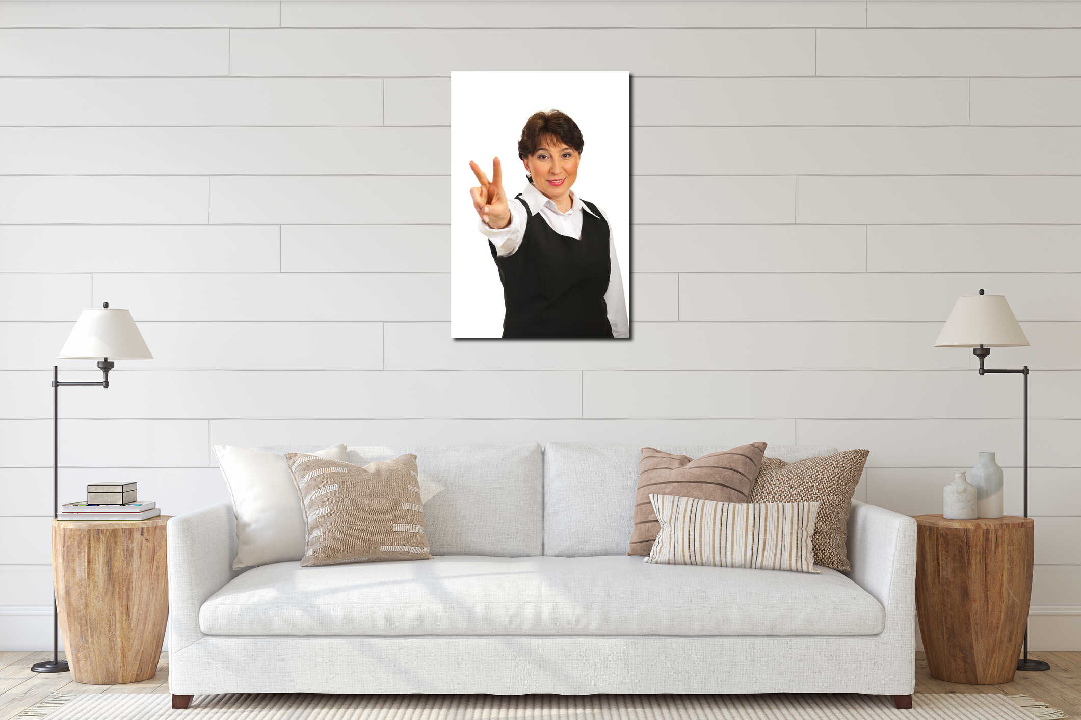 Canvas hanging interior mockup