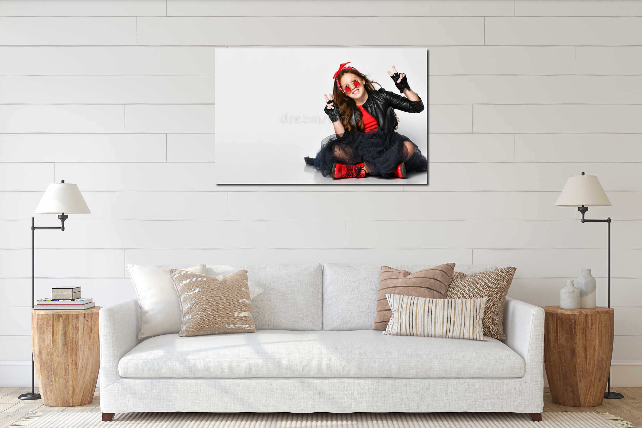 Canvas hanging interior mockup
