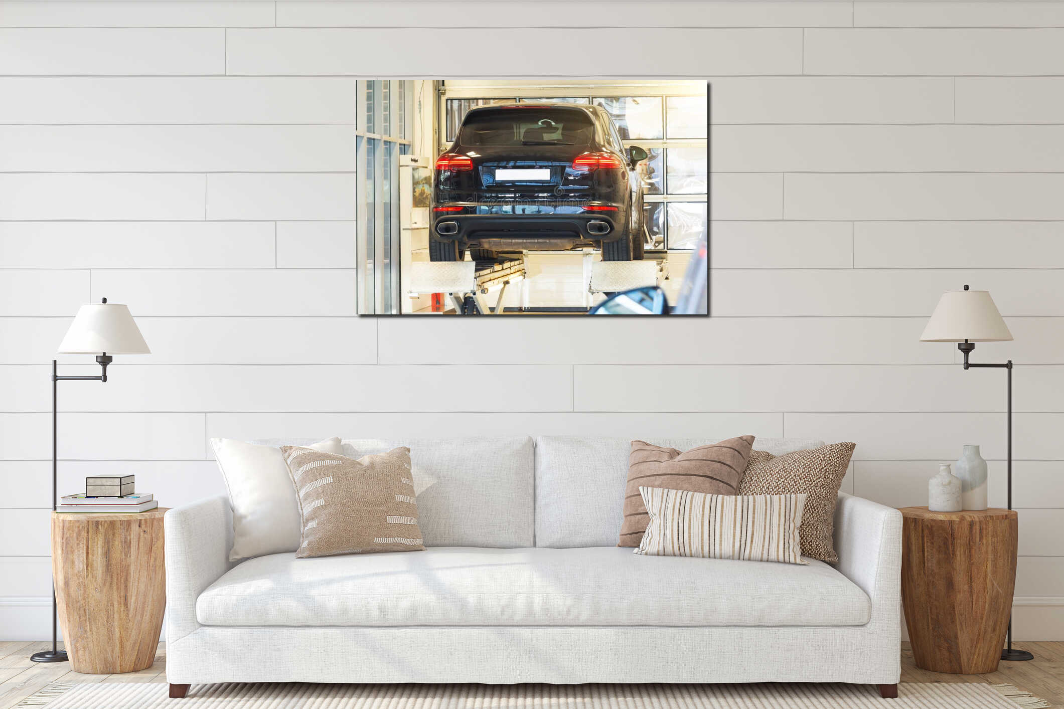 Canvas hanging interior mockup