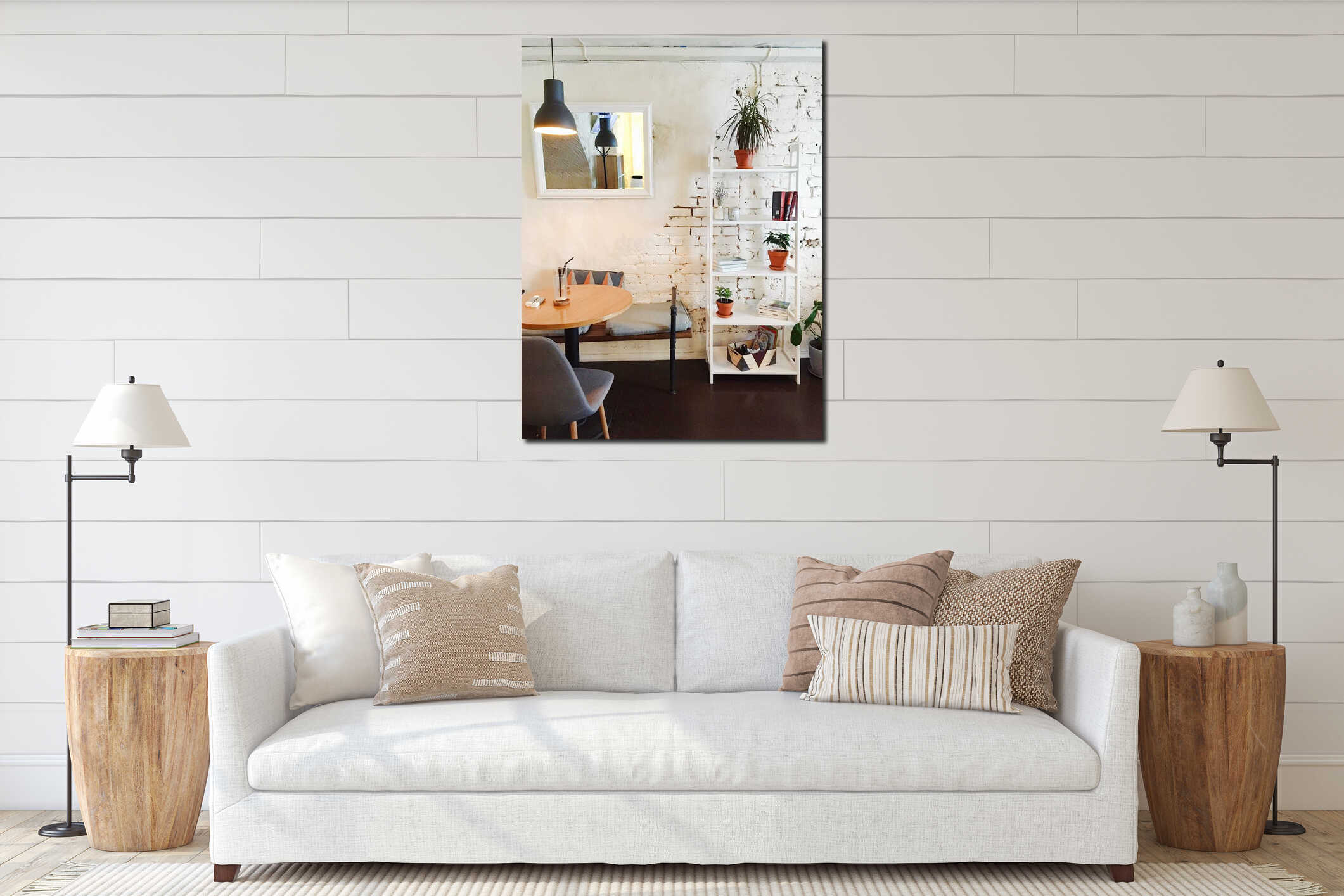 Canvas hanging interior mockup