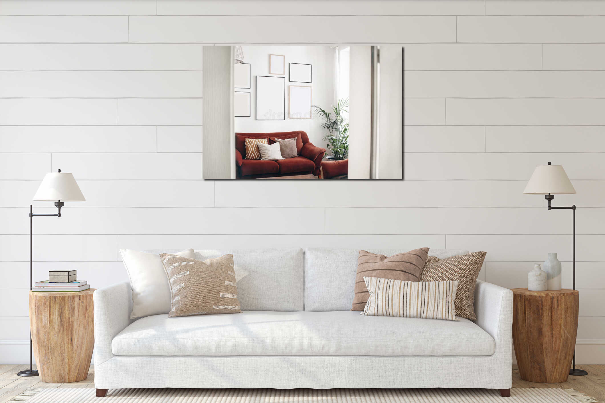 Canvas hanging interior mockup