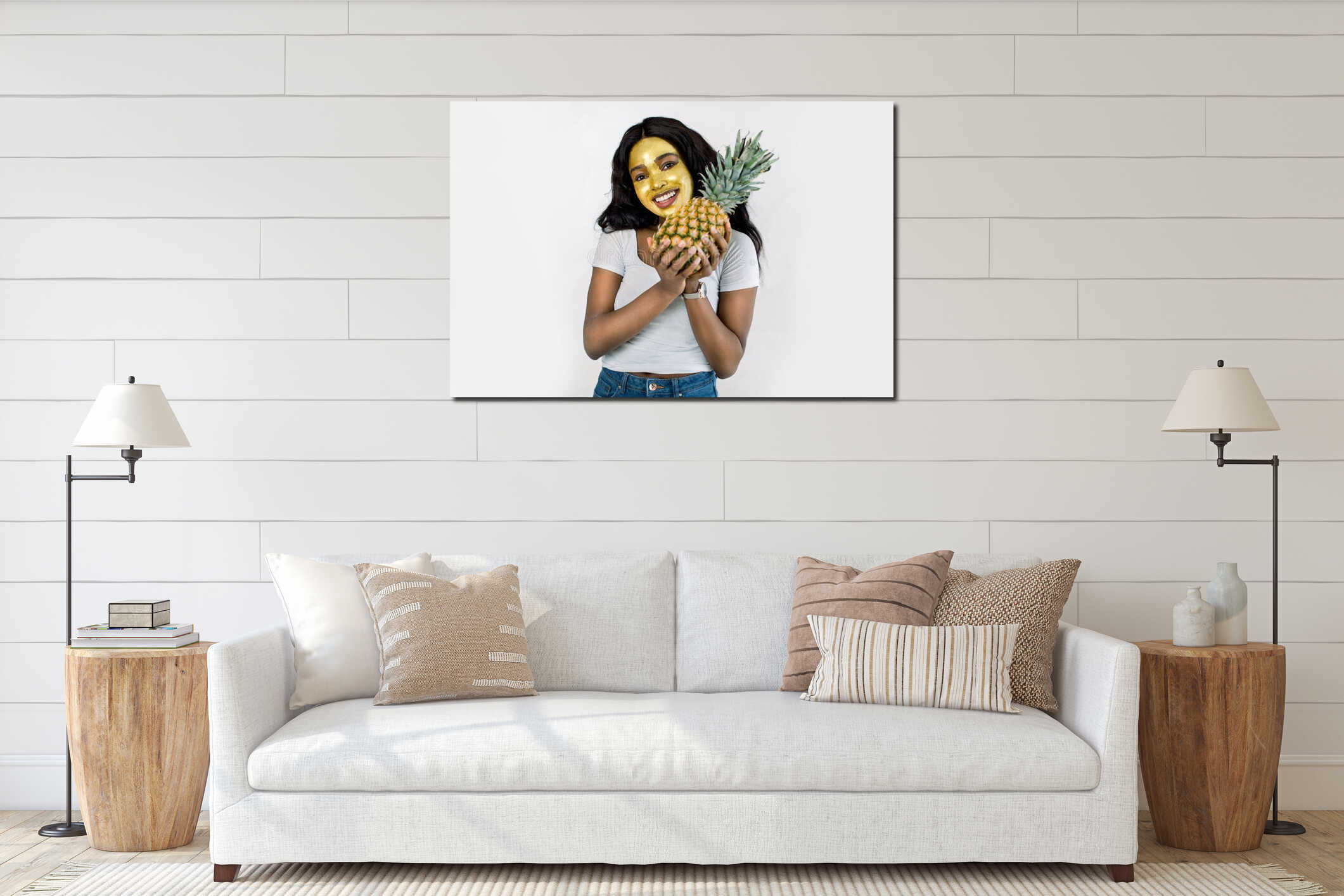 Canvas hanging interior mockup