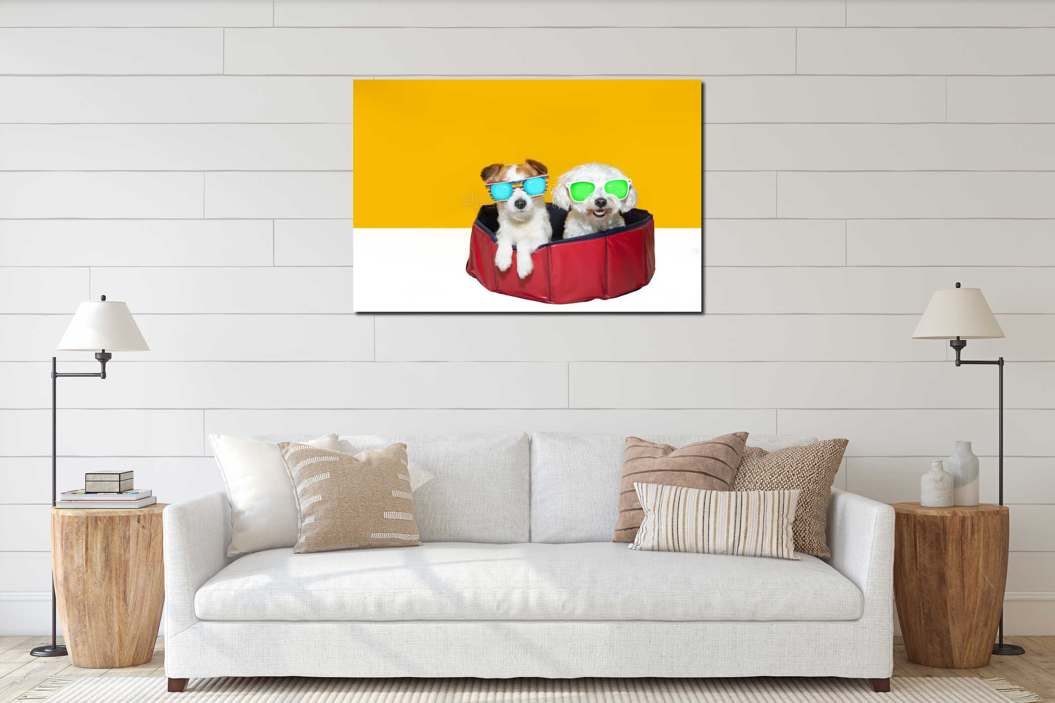 Canvas hanging interior mockup