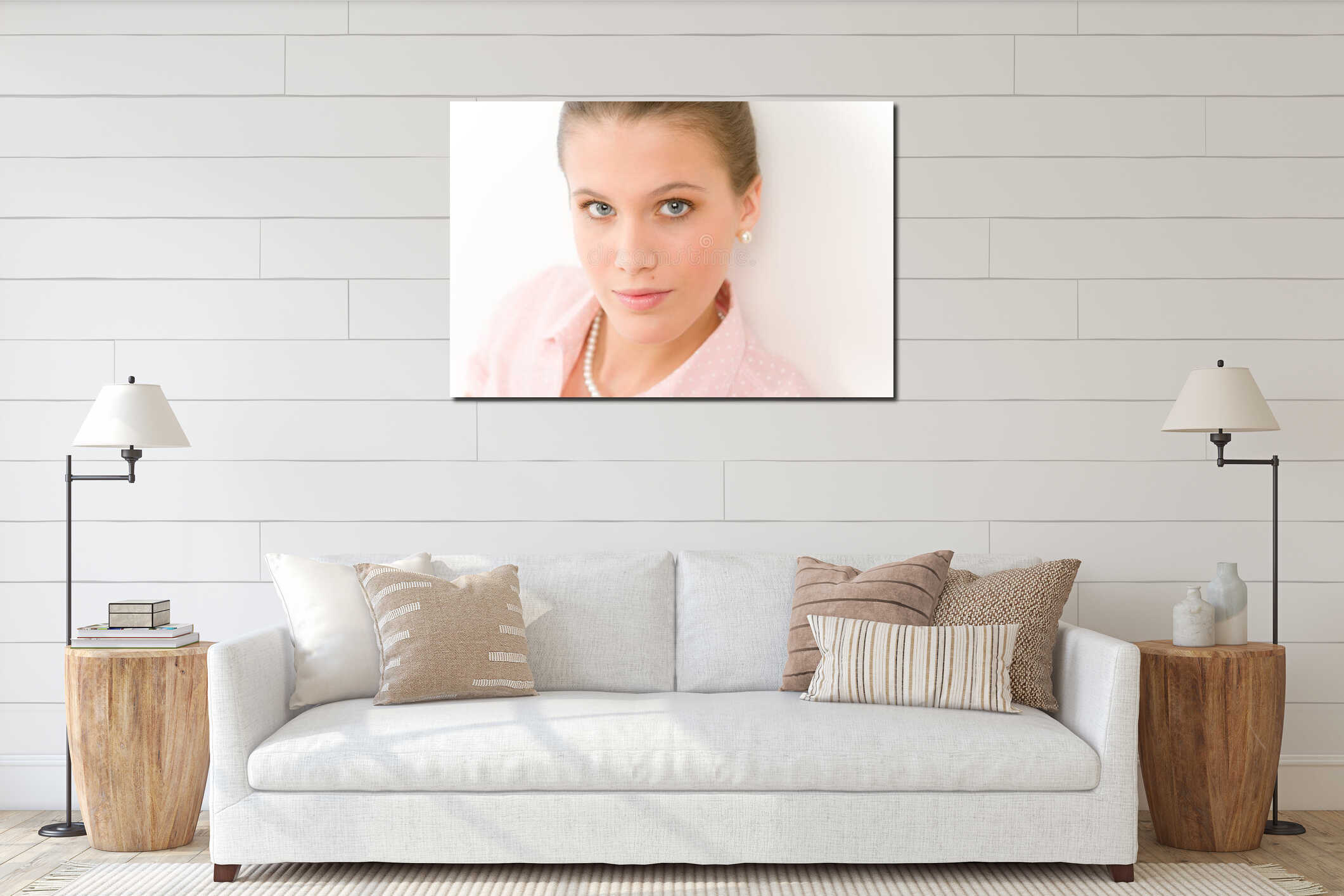 Canvas hanging interior mockup