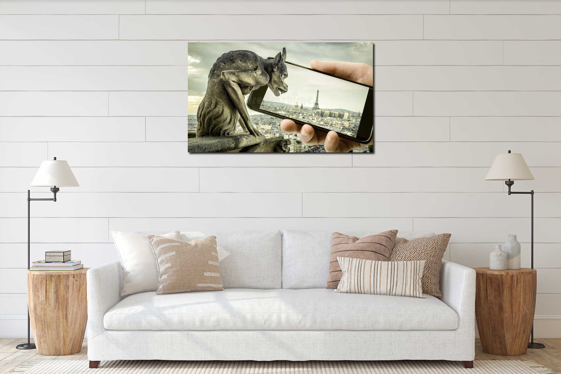 Canvas hanging interior mockup