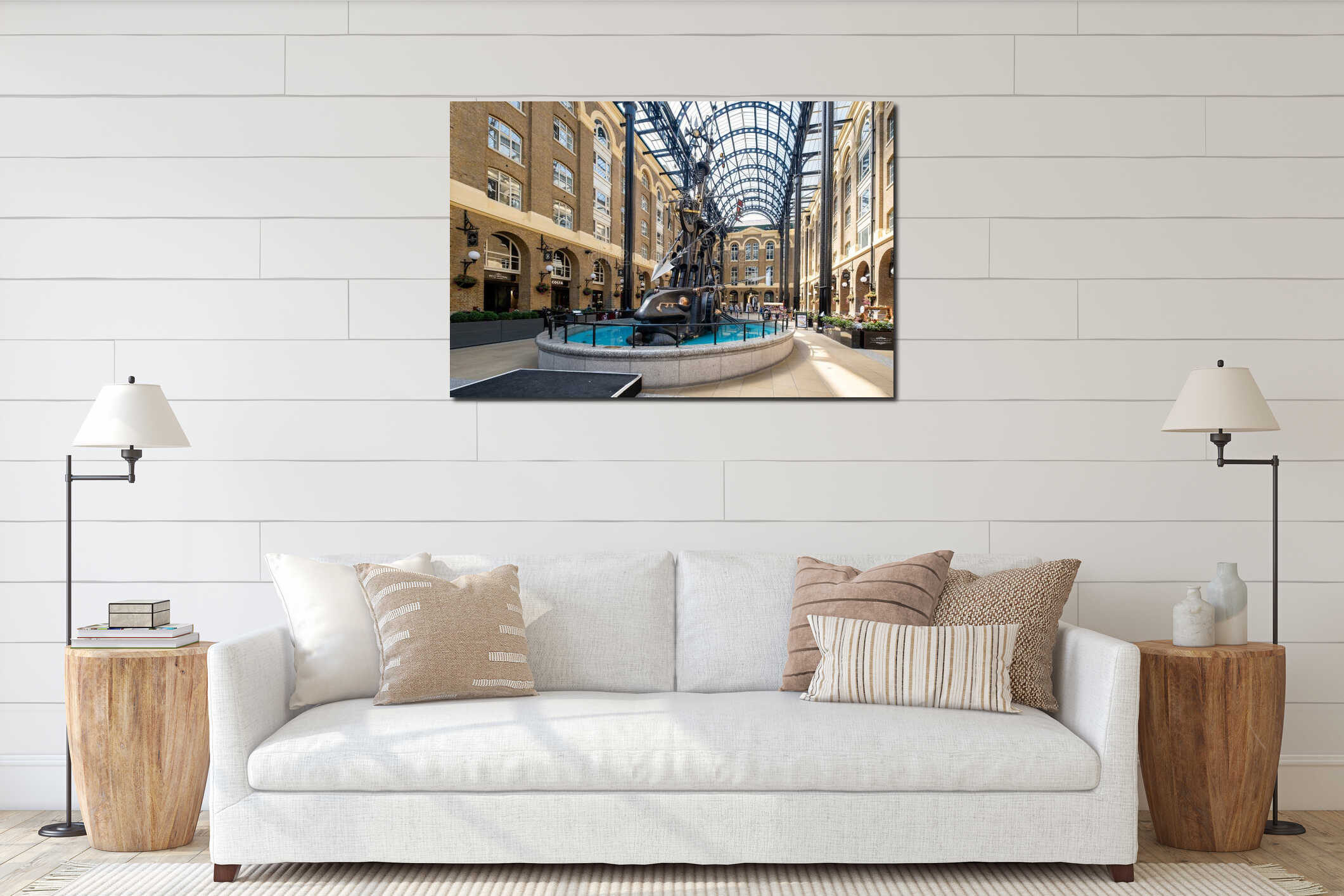 Canvas hanging interior mockup