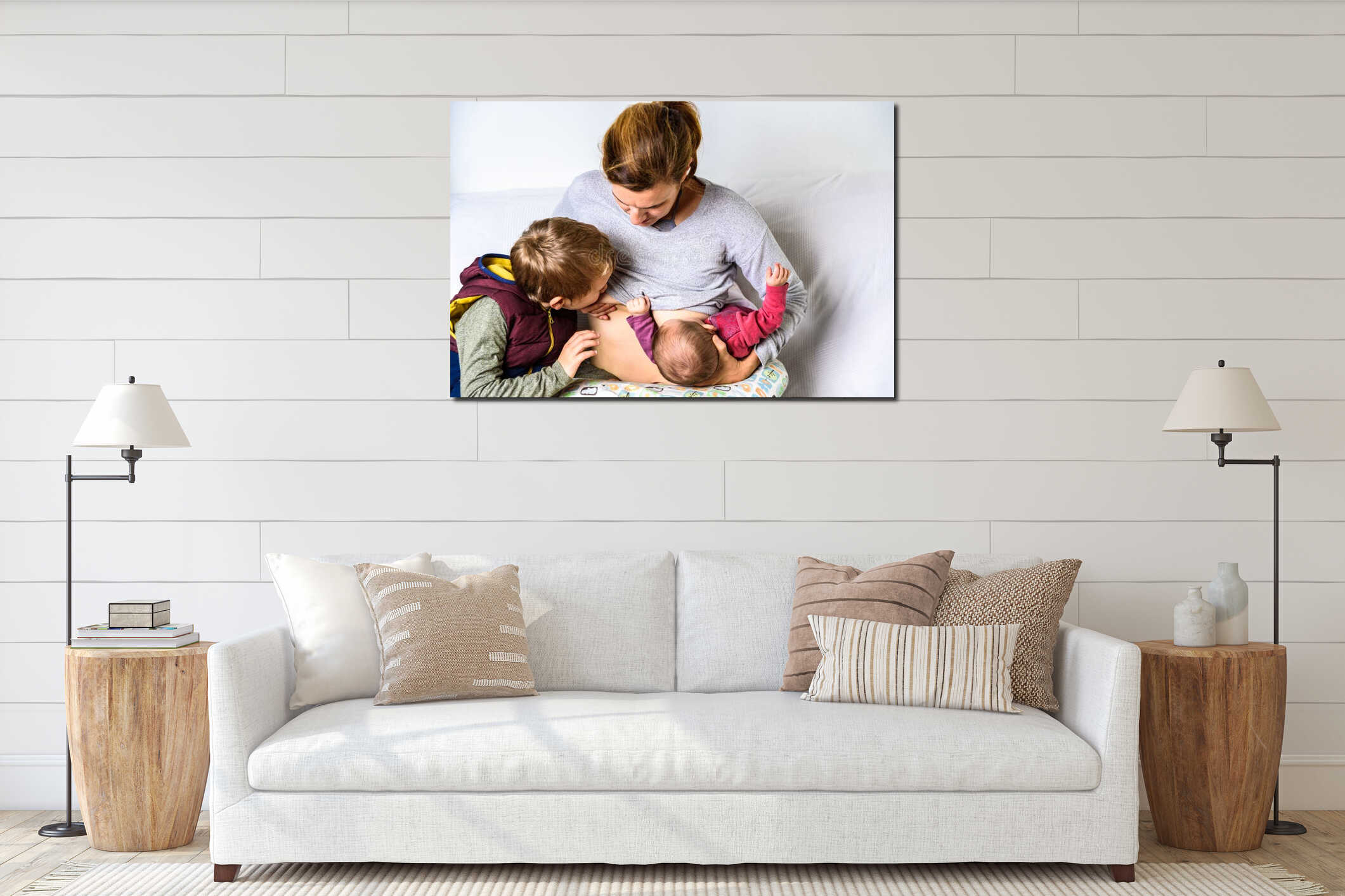 Canvas hanging interior mockup