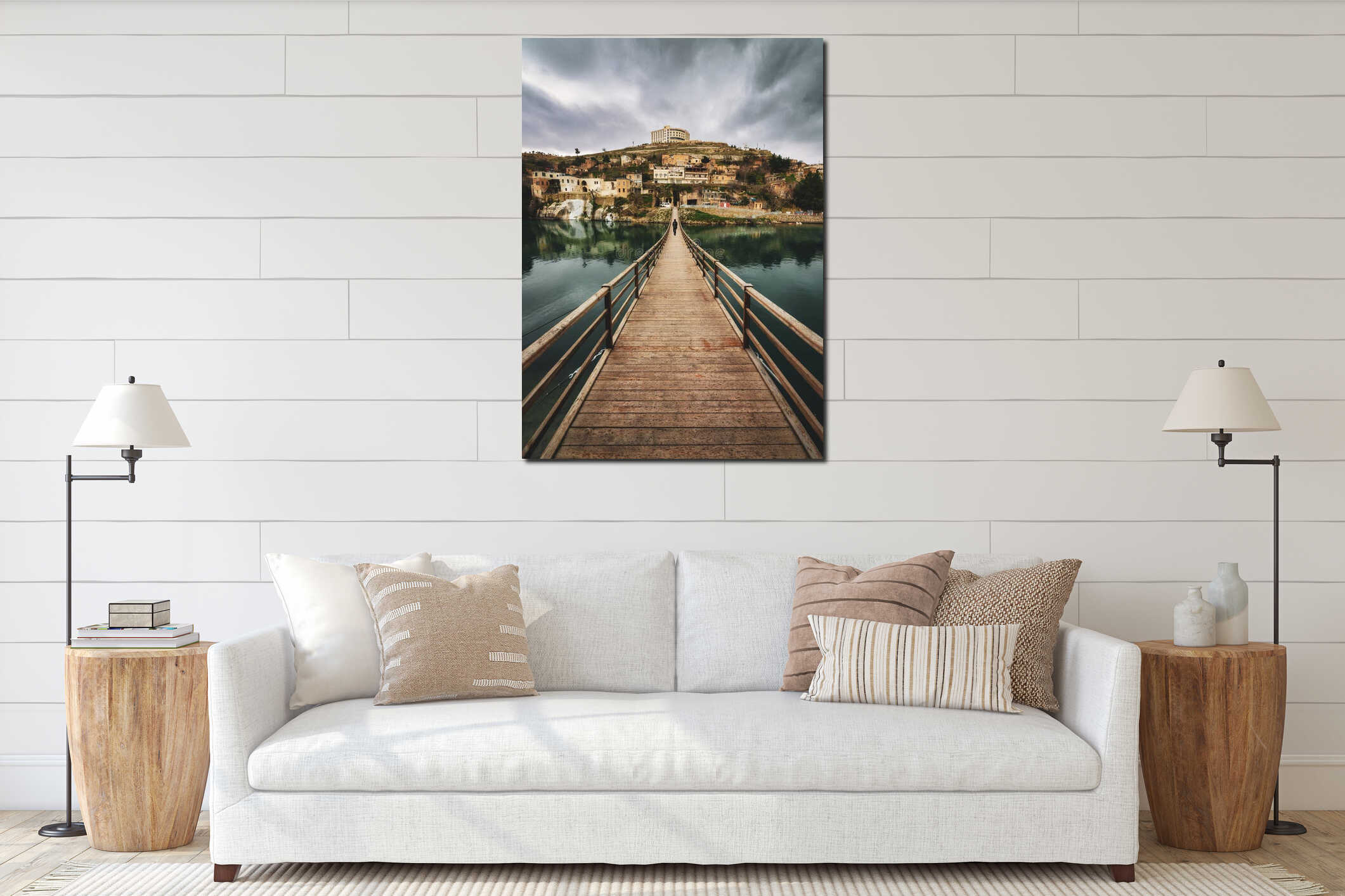 Canvas hanging interior mockup