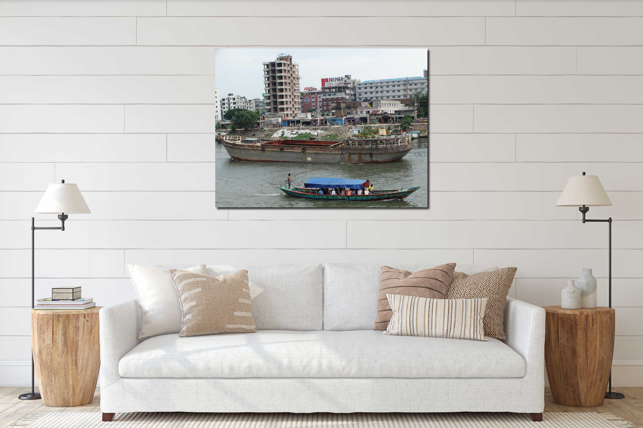 Canvas hanging interior mockup