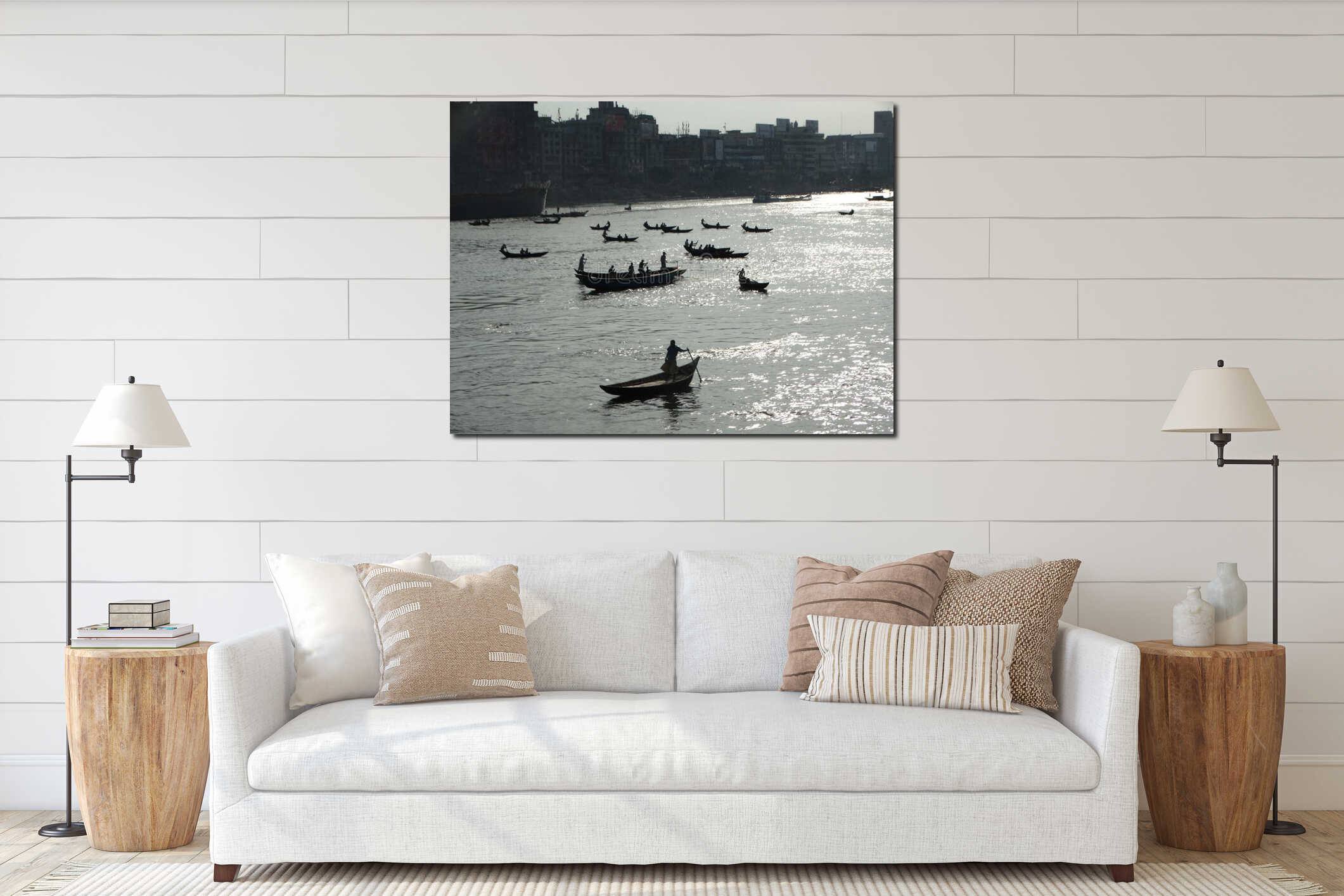 Canvas hanging interior mockup