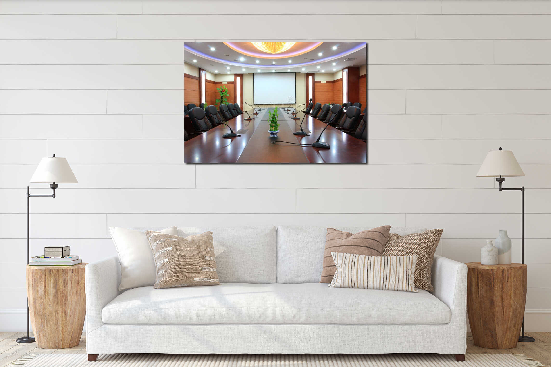 Canvas hanging interior mockup