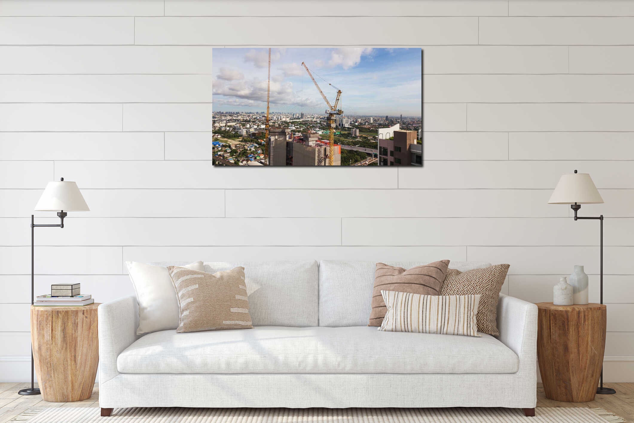 Canvas hanging interior mockup