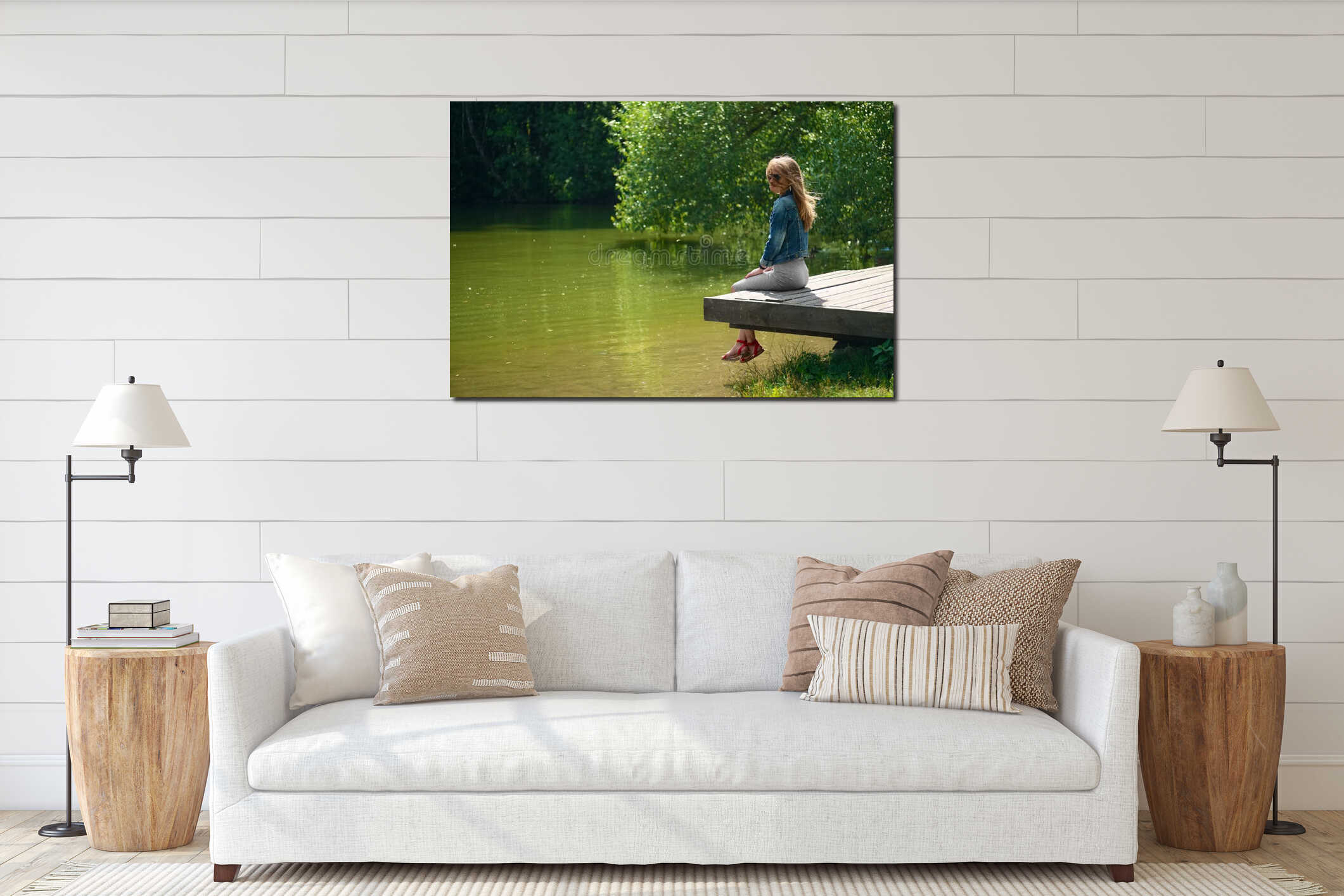 Canvas hanging interior mockup