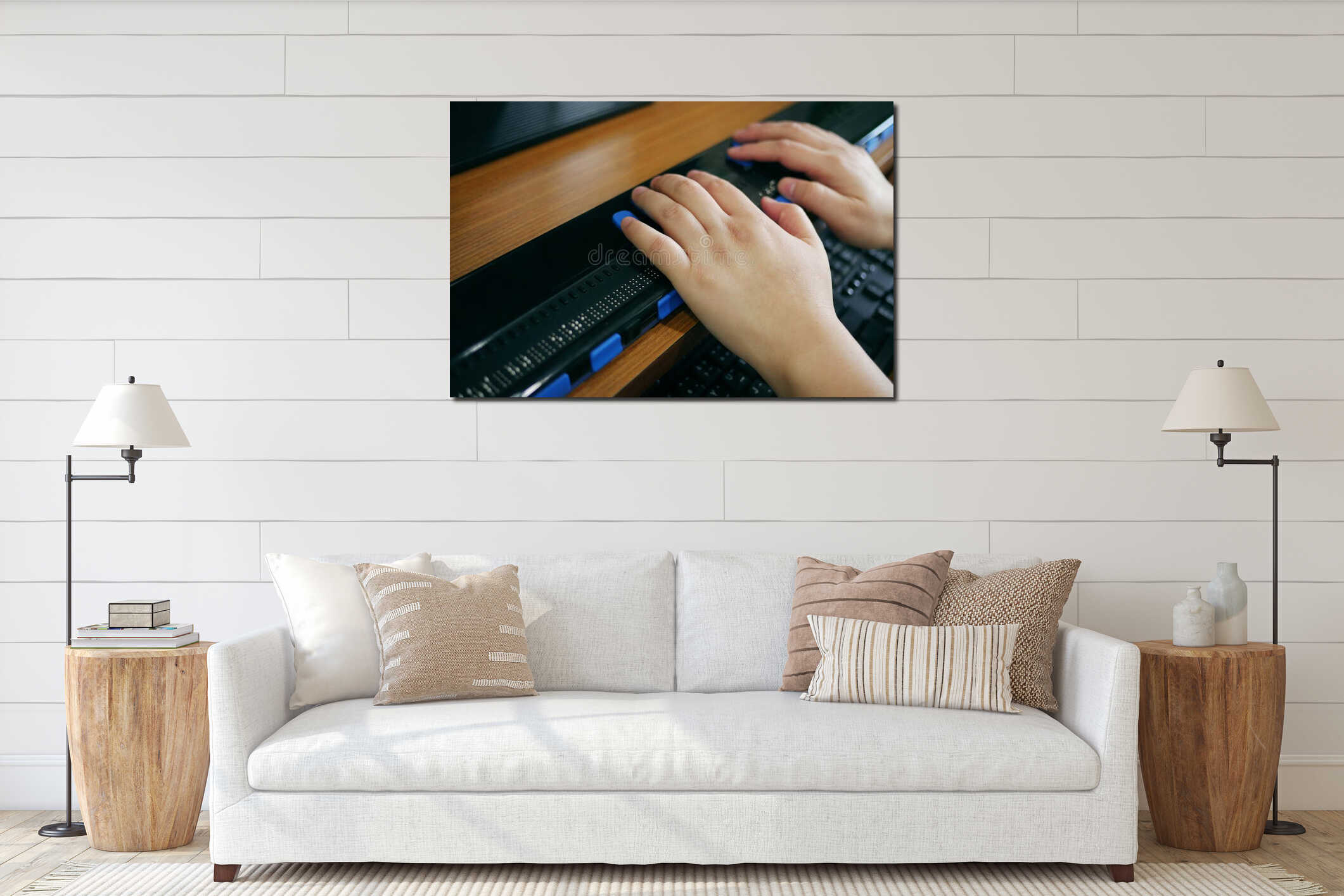 Canvas hanging interior mockup