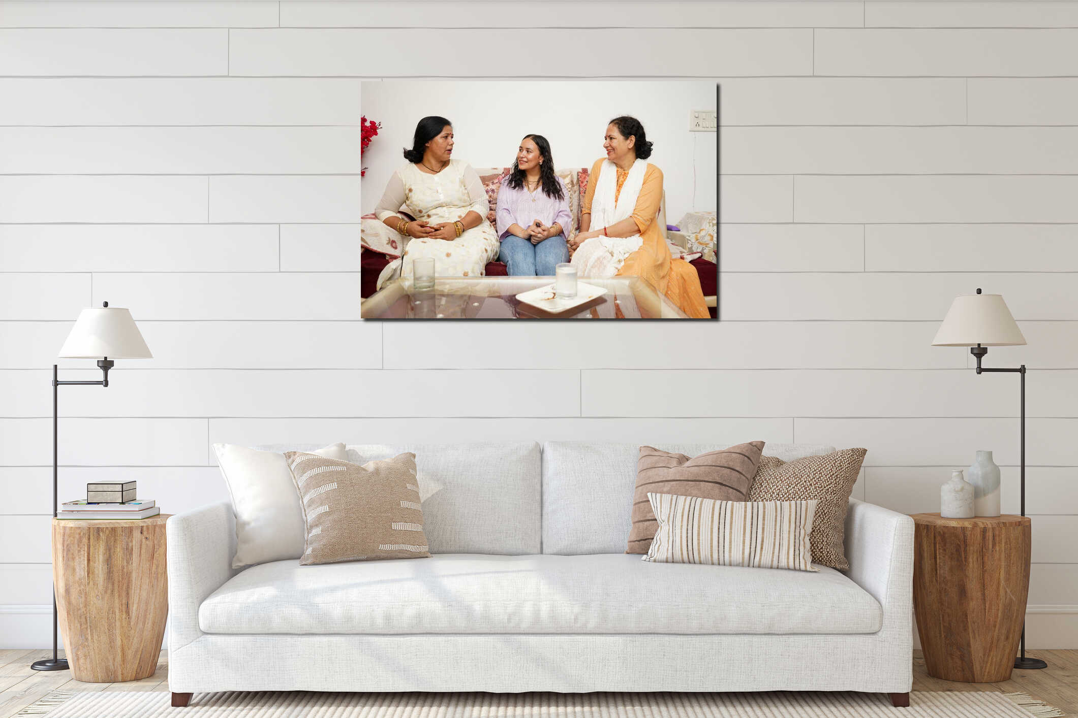 Canvas hanging interior mockup