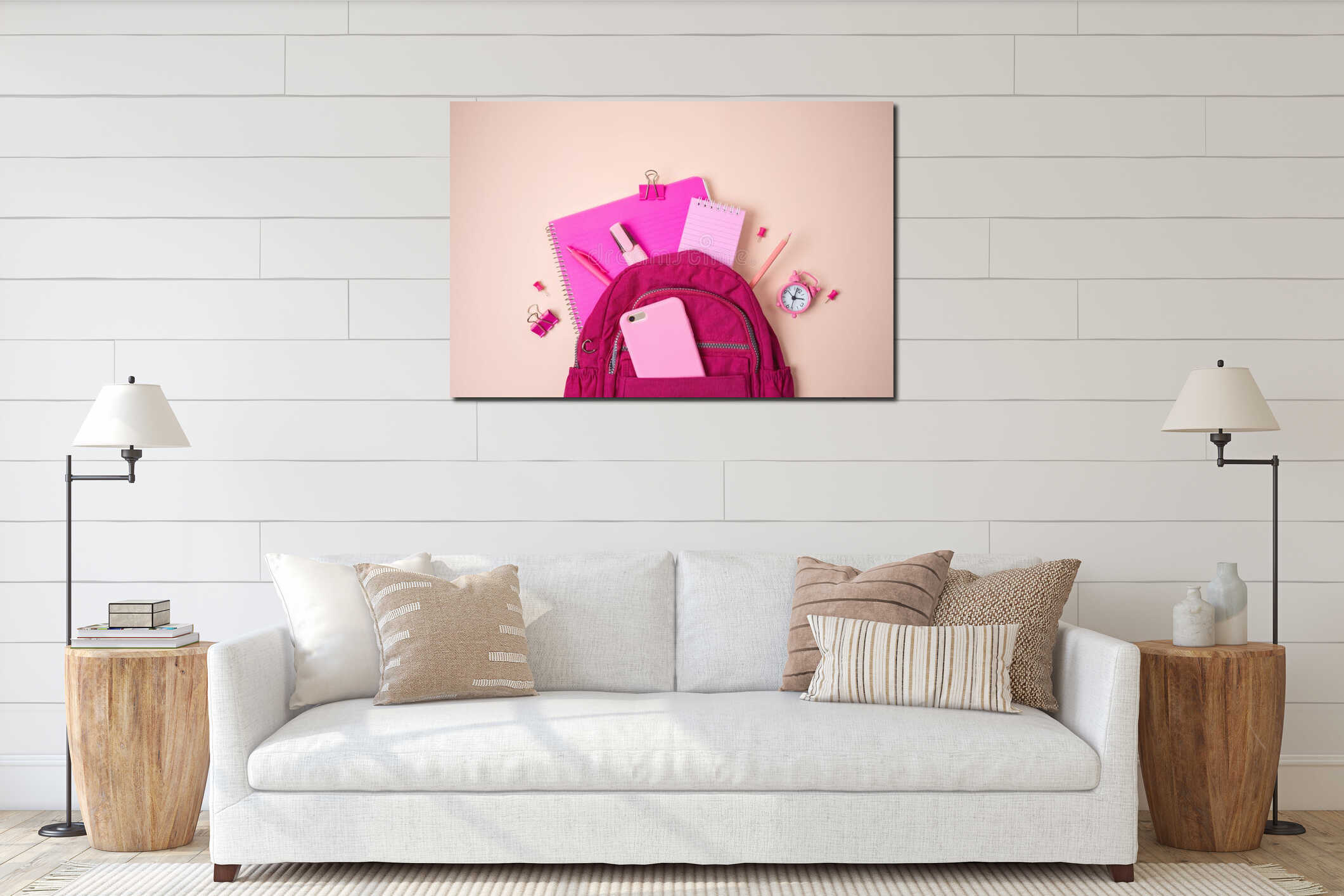 Canvas hanging interior mockup