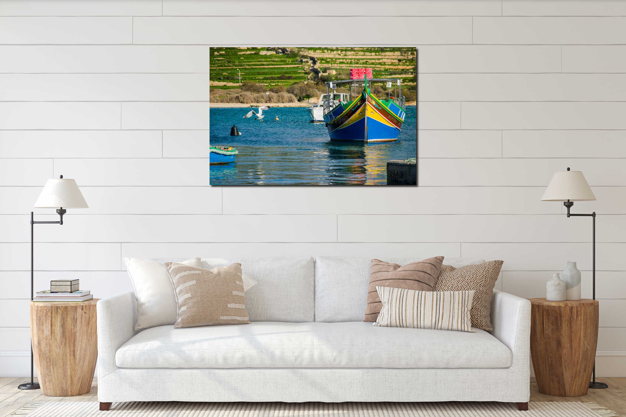 Canvas hanging interior mockup