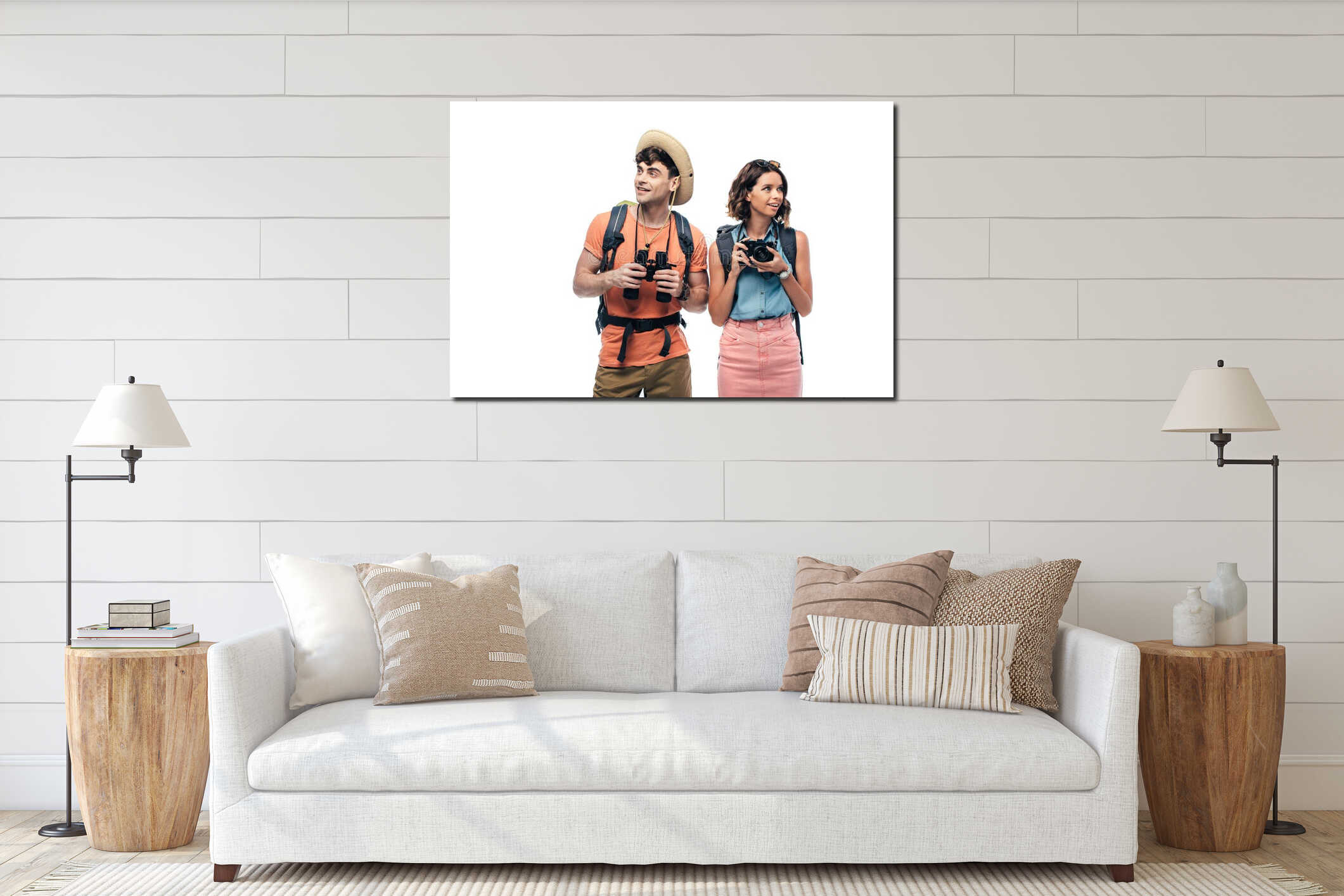 Canvas hanging interior mockup