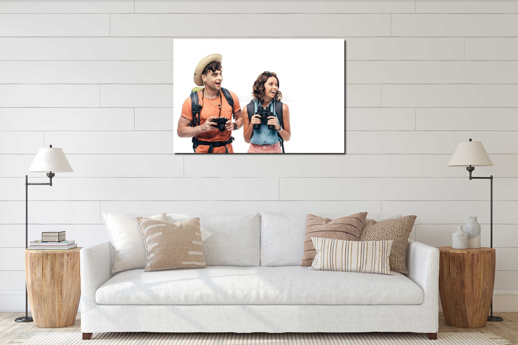 Canvas hanging interior mockup