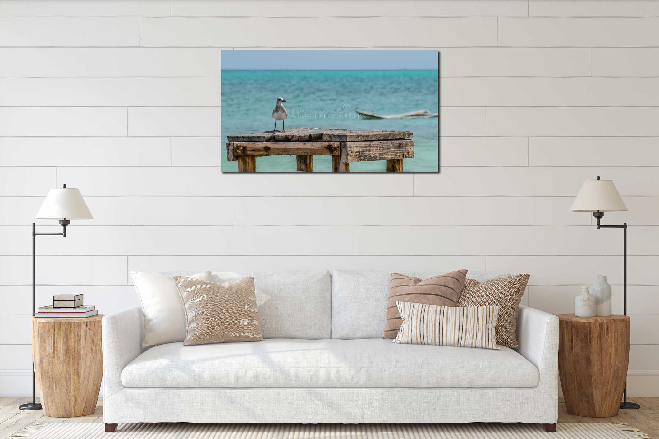 Canvas hanging interior mockup