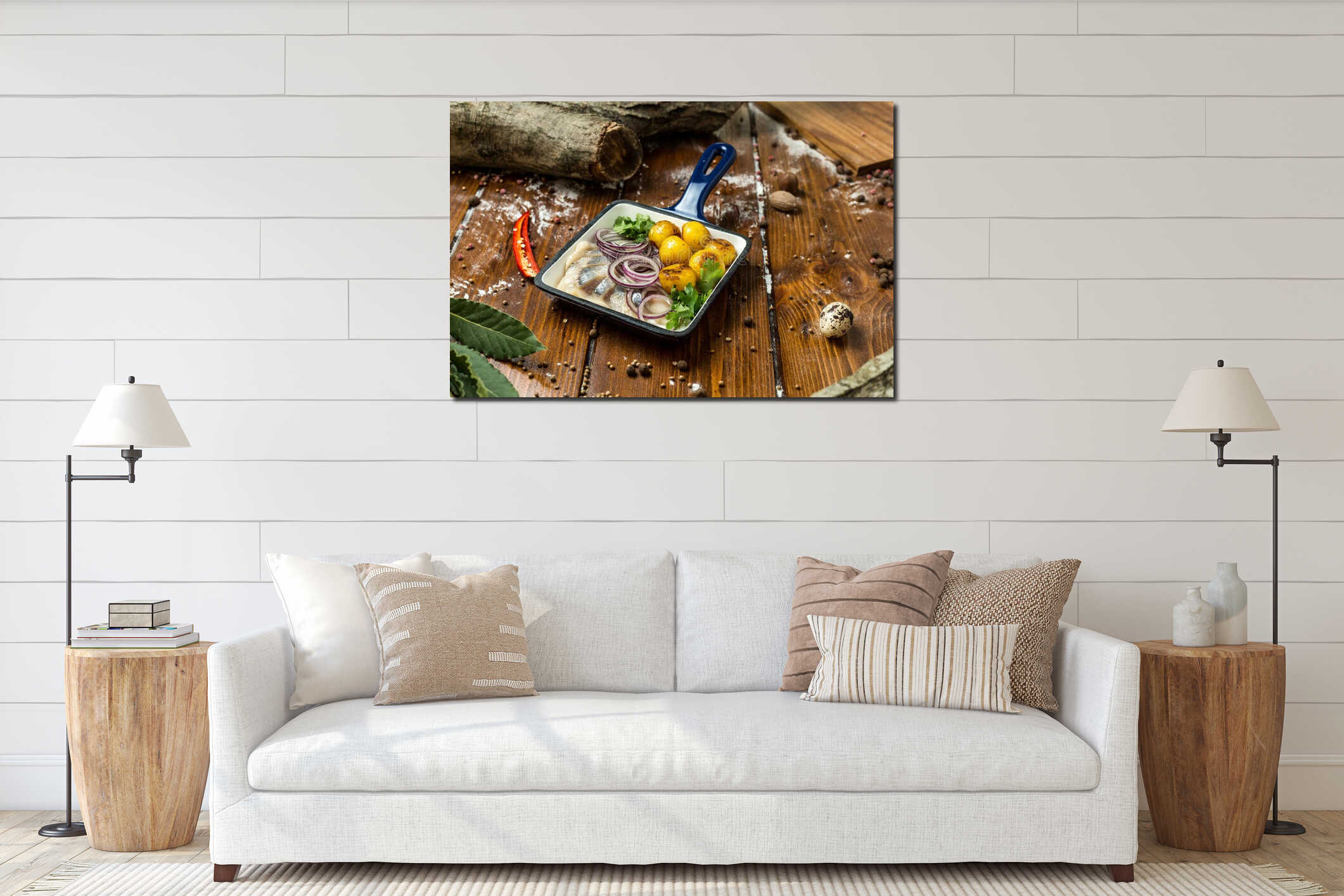 Canvas hanging interior mockup