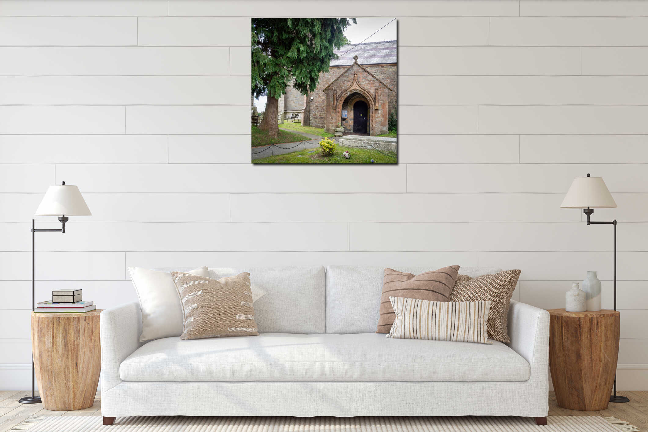 Canvas hanging interior mockup