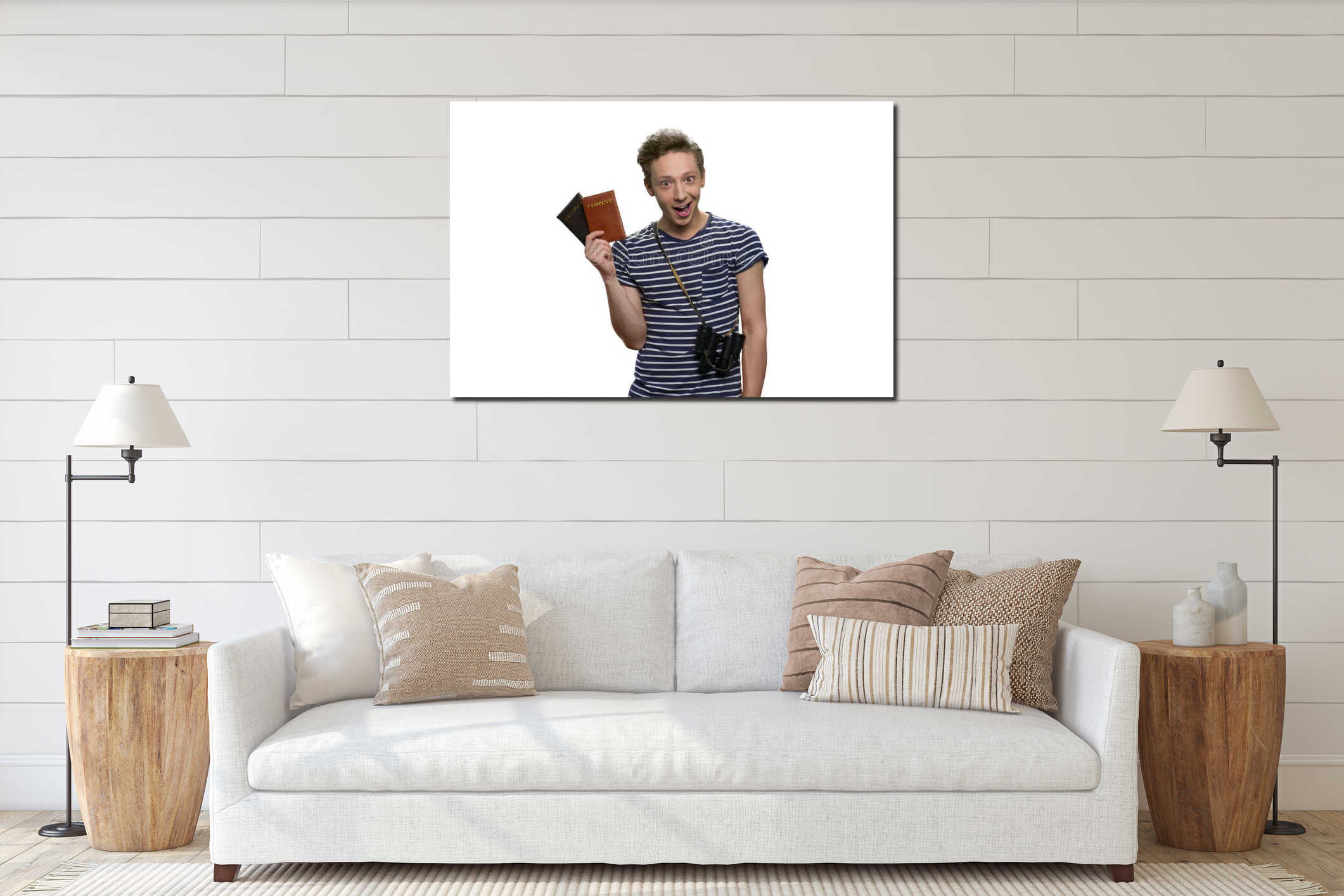 Canvas hanging interior mockup