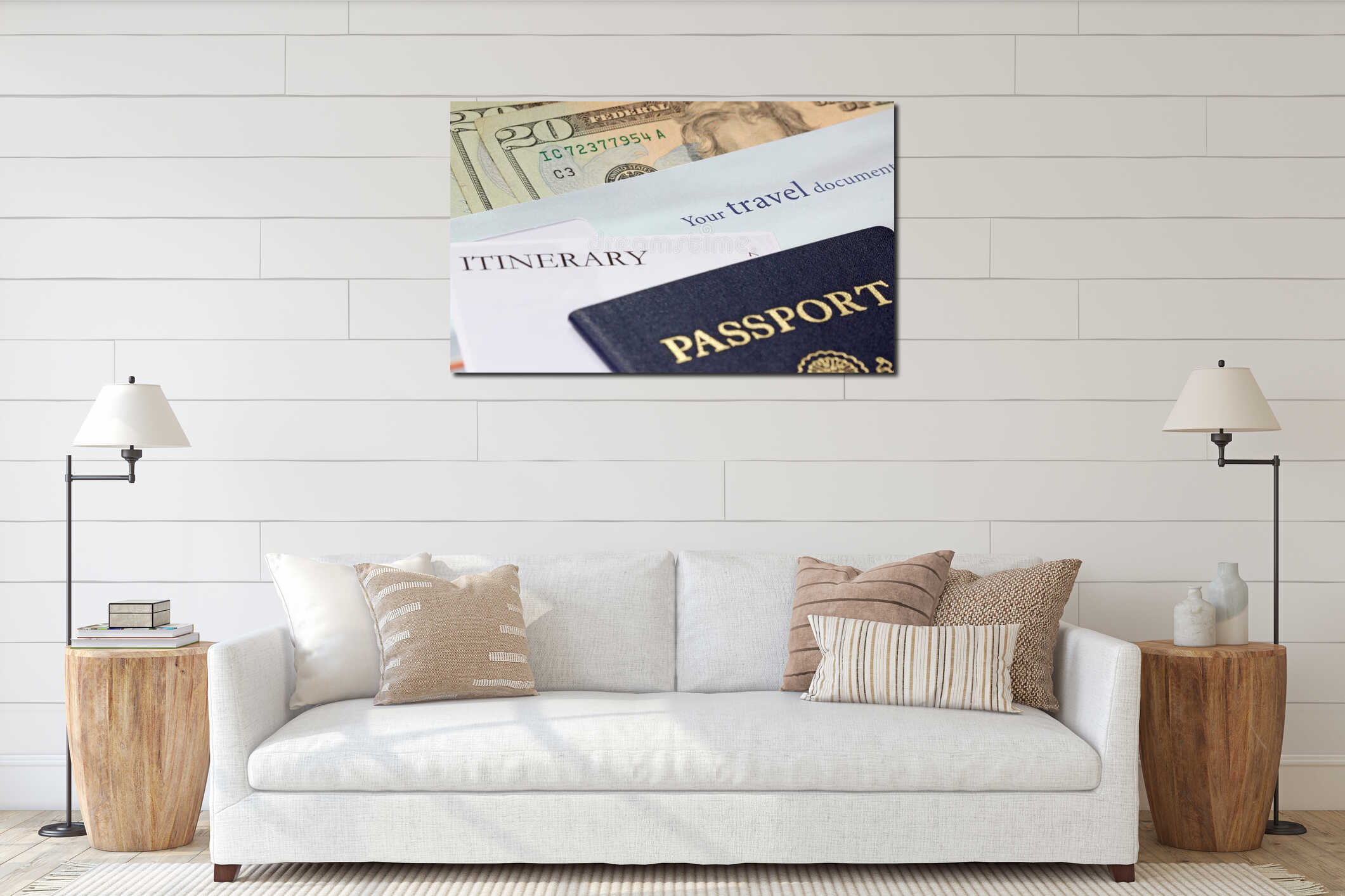 Canvas hanging interior mockup