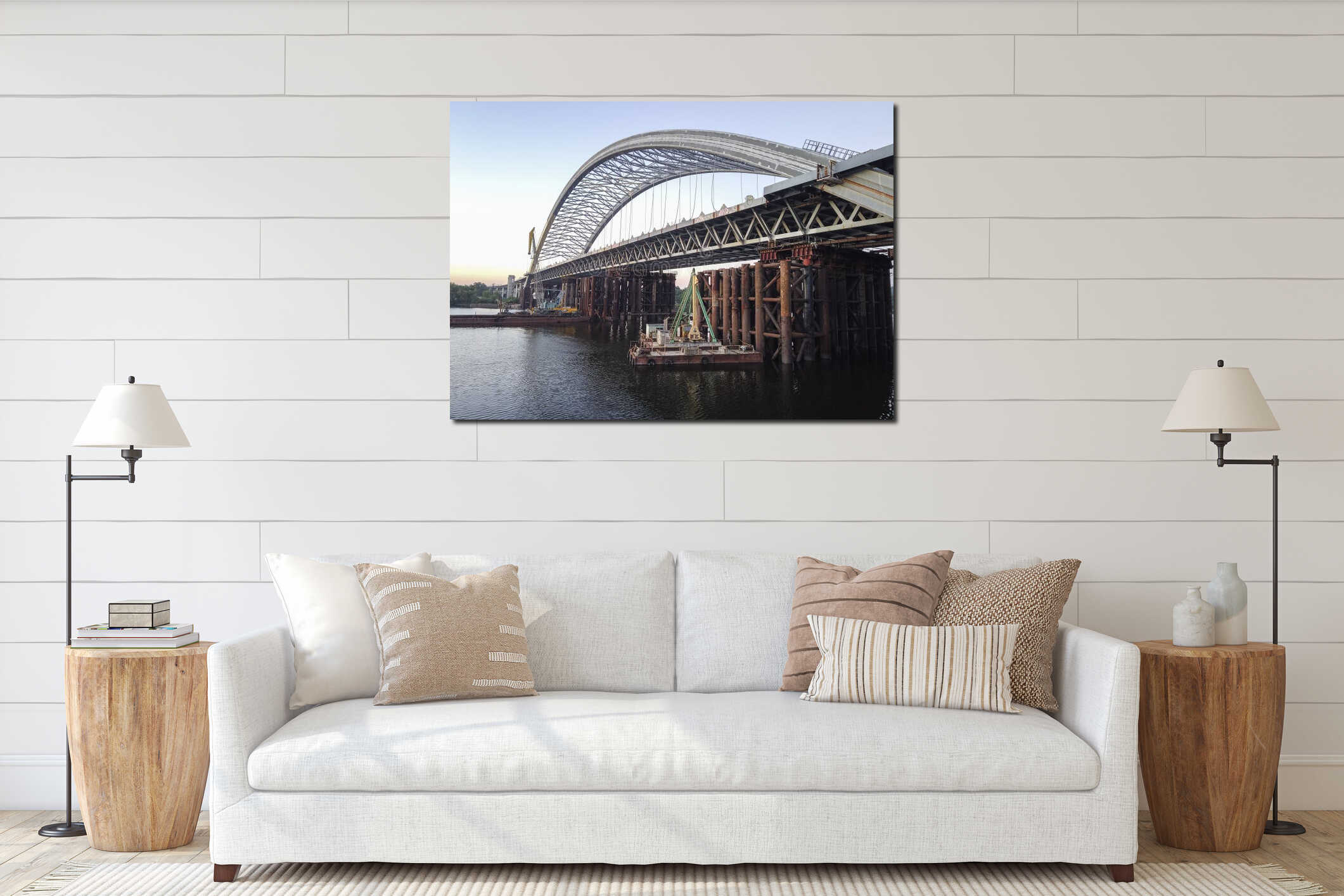 Canvas hanging interior mockup