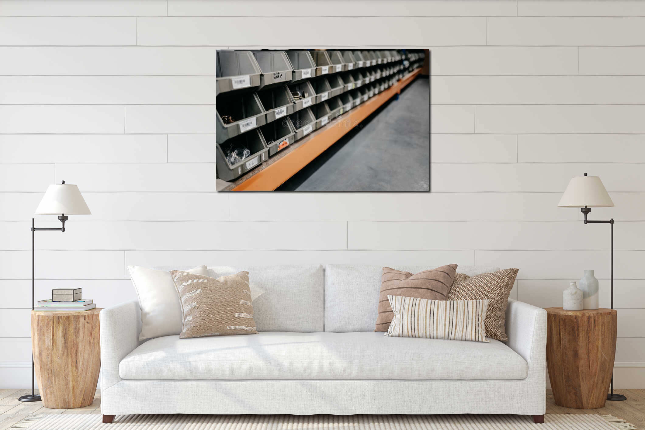 Canvas hanging interior mockup