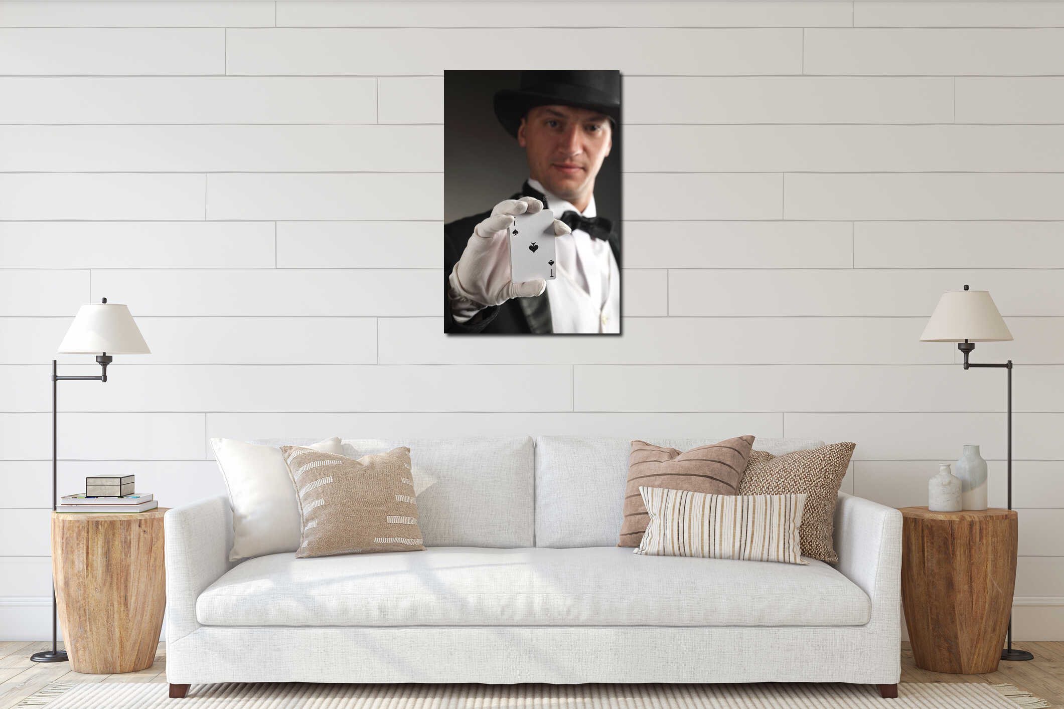 Canvas hanging interior mockup