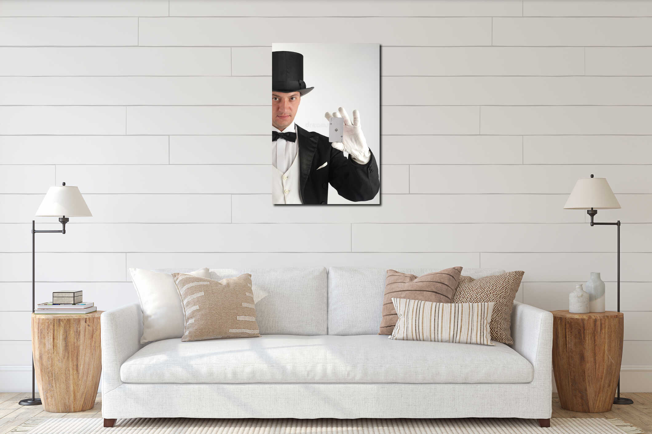 Canvas hanging interior mockup