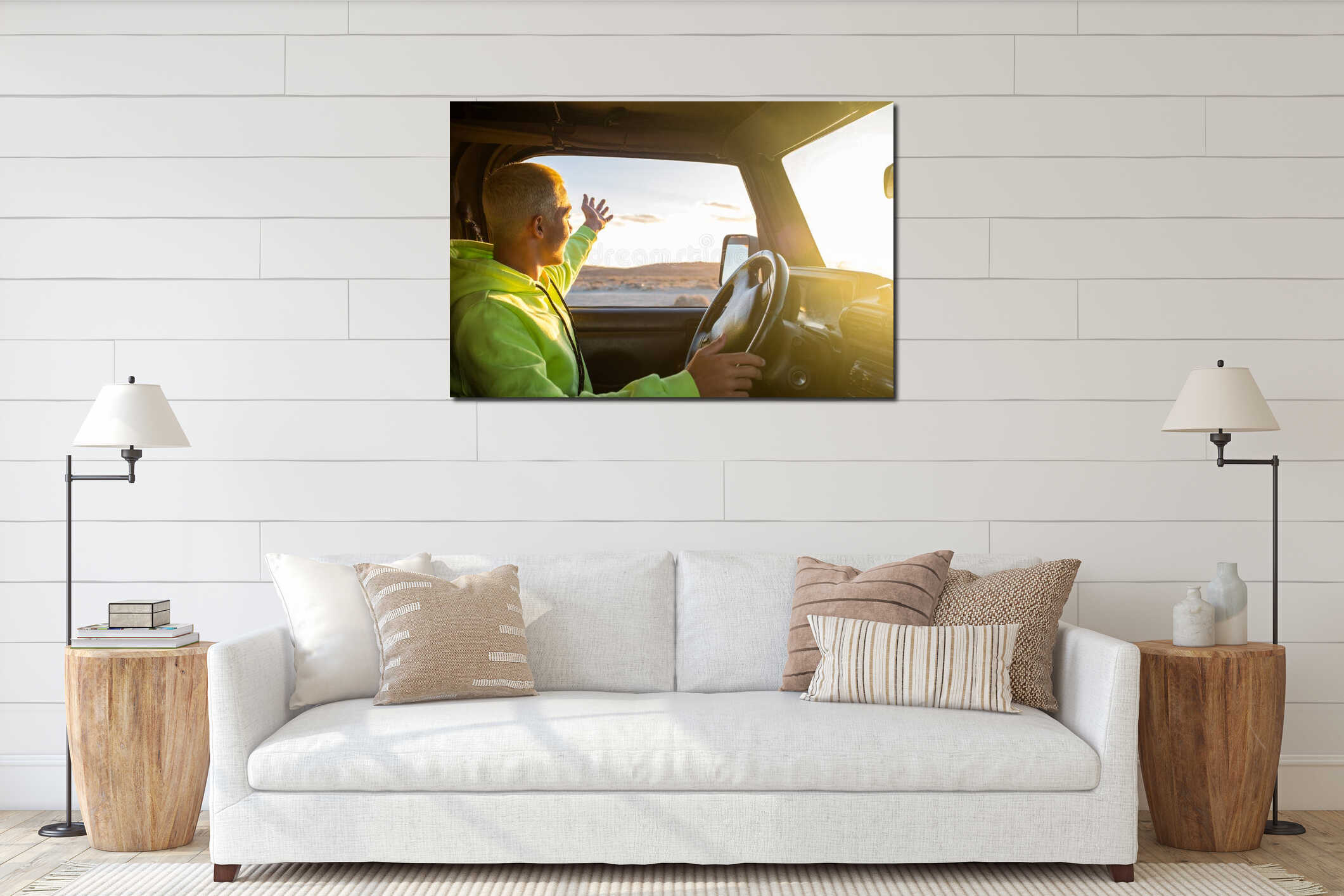 Canvas hanging interior mockup