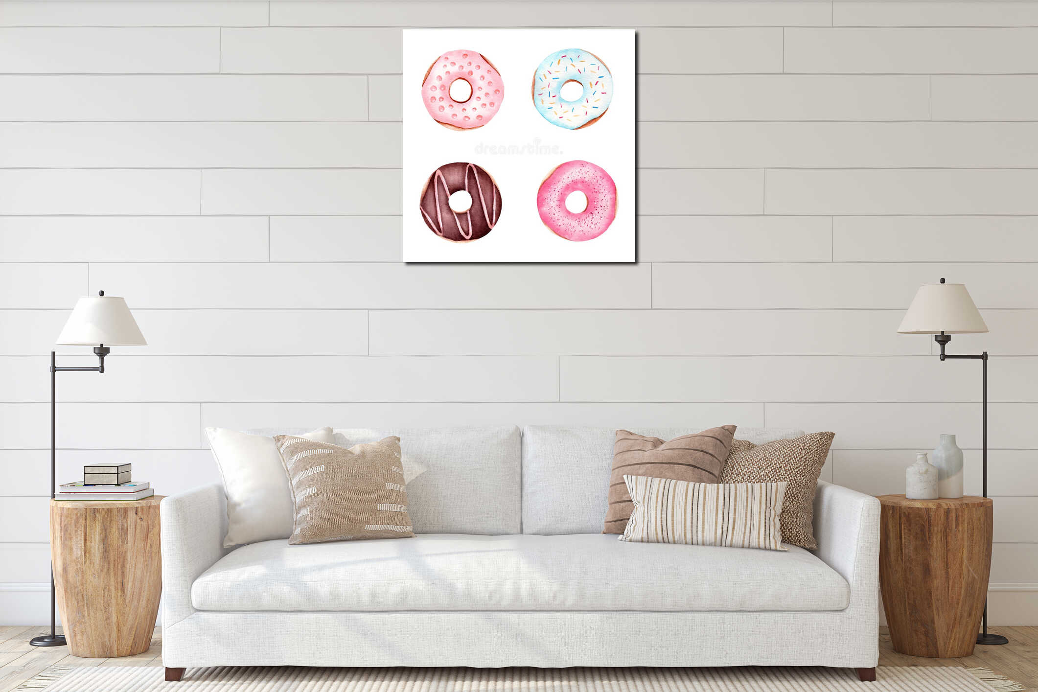 Canvas hanging interior mockup