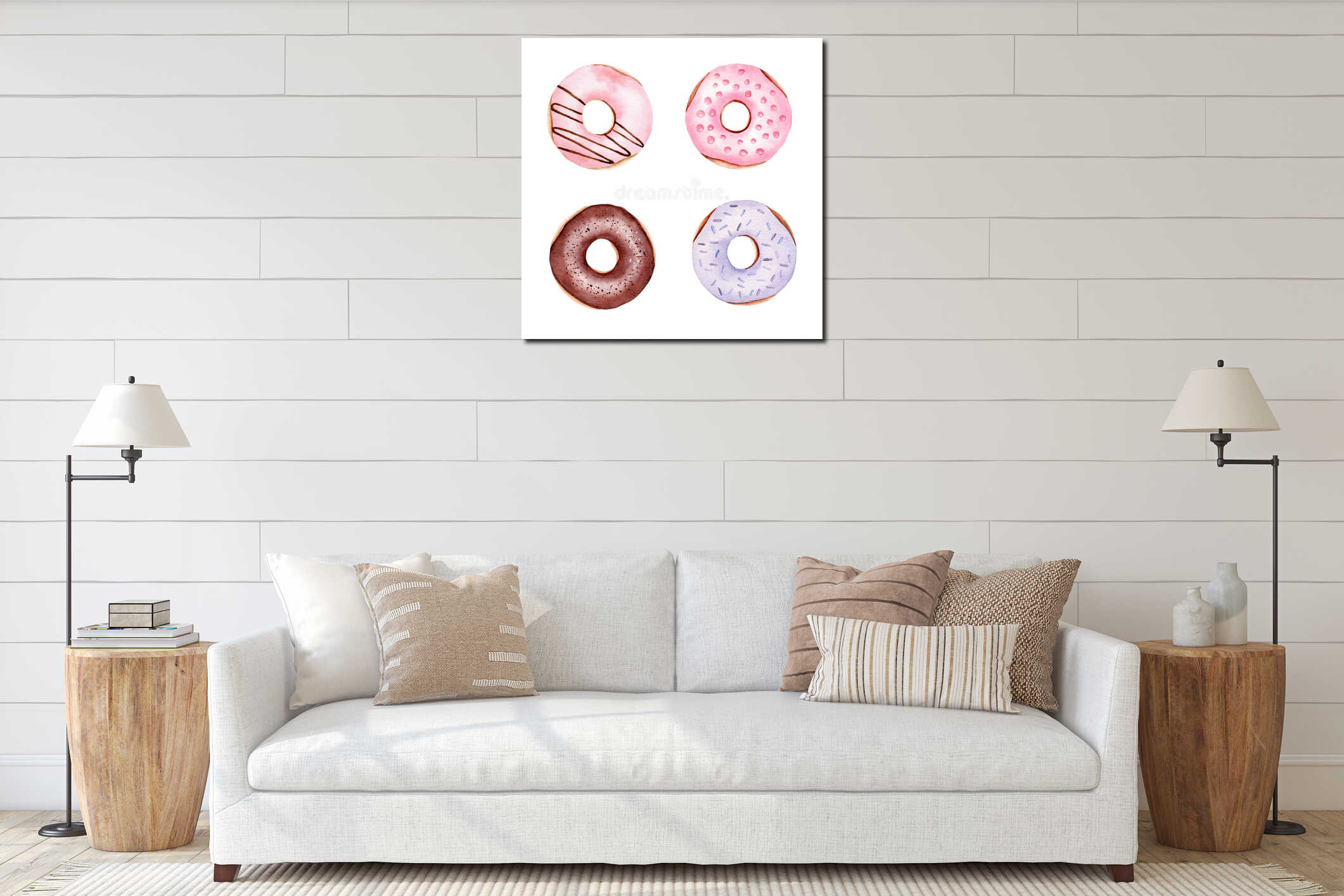 Canvas hanging interior mockup