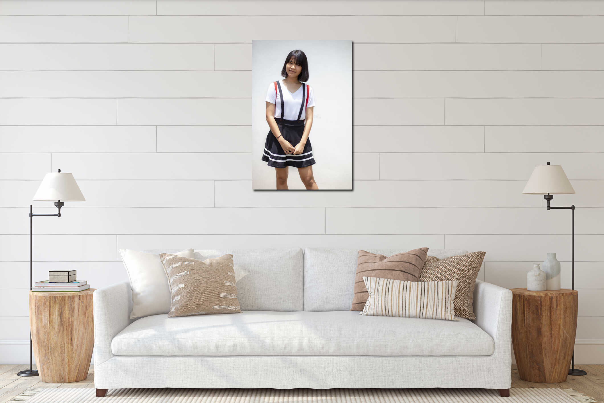 Canvas hanging interior mockup
