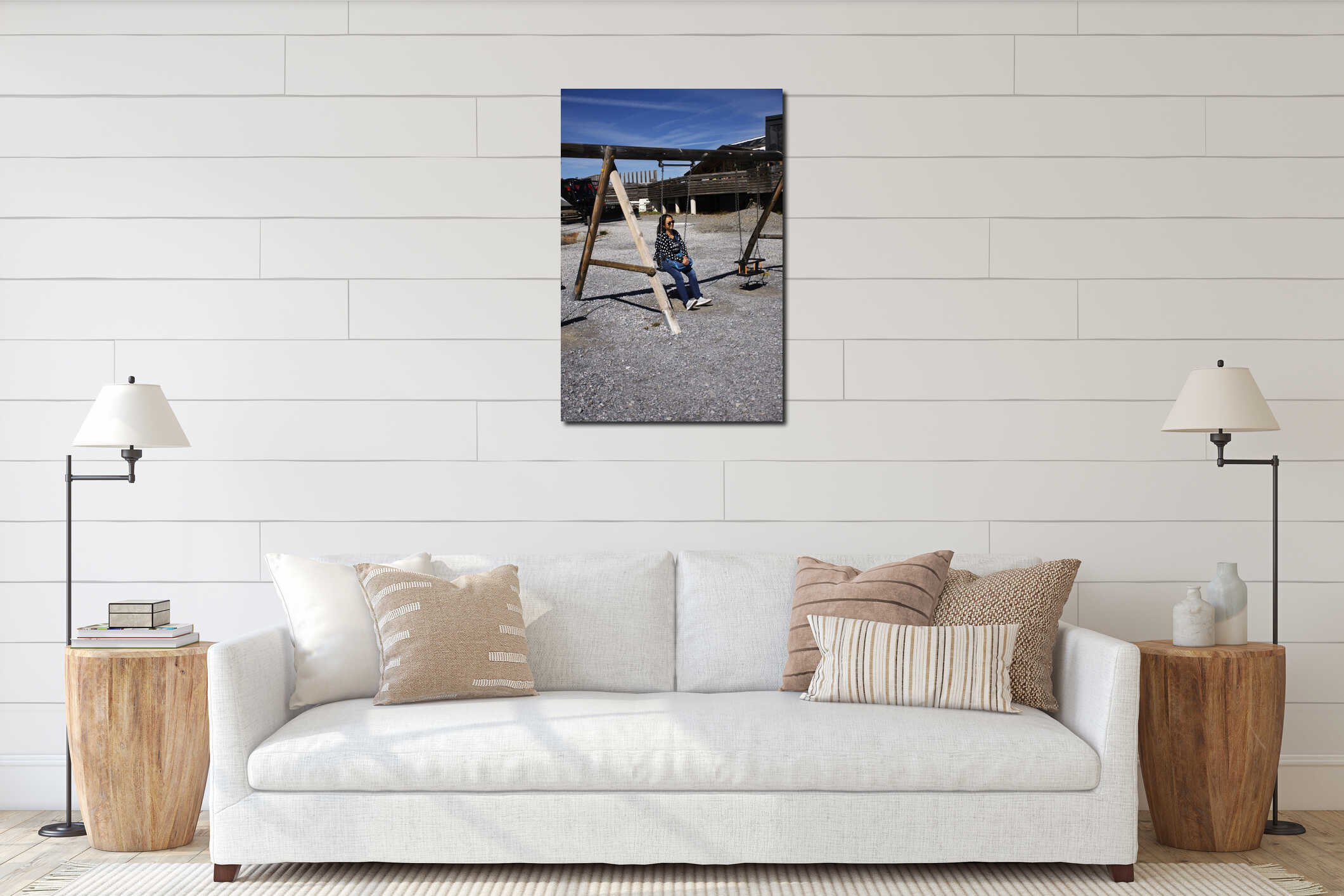 Canvas hanging interior mockup