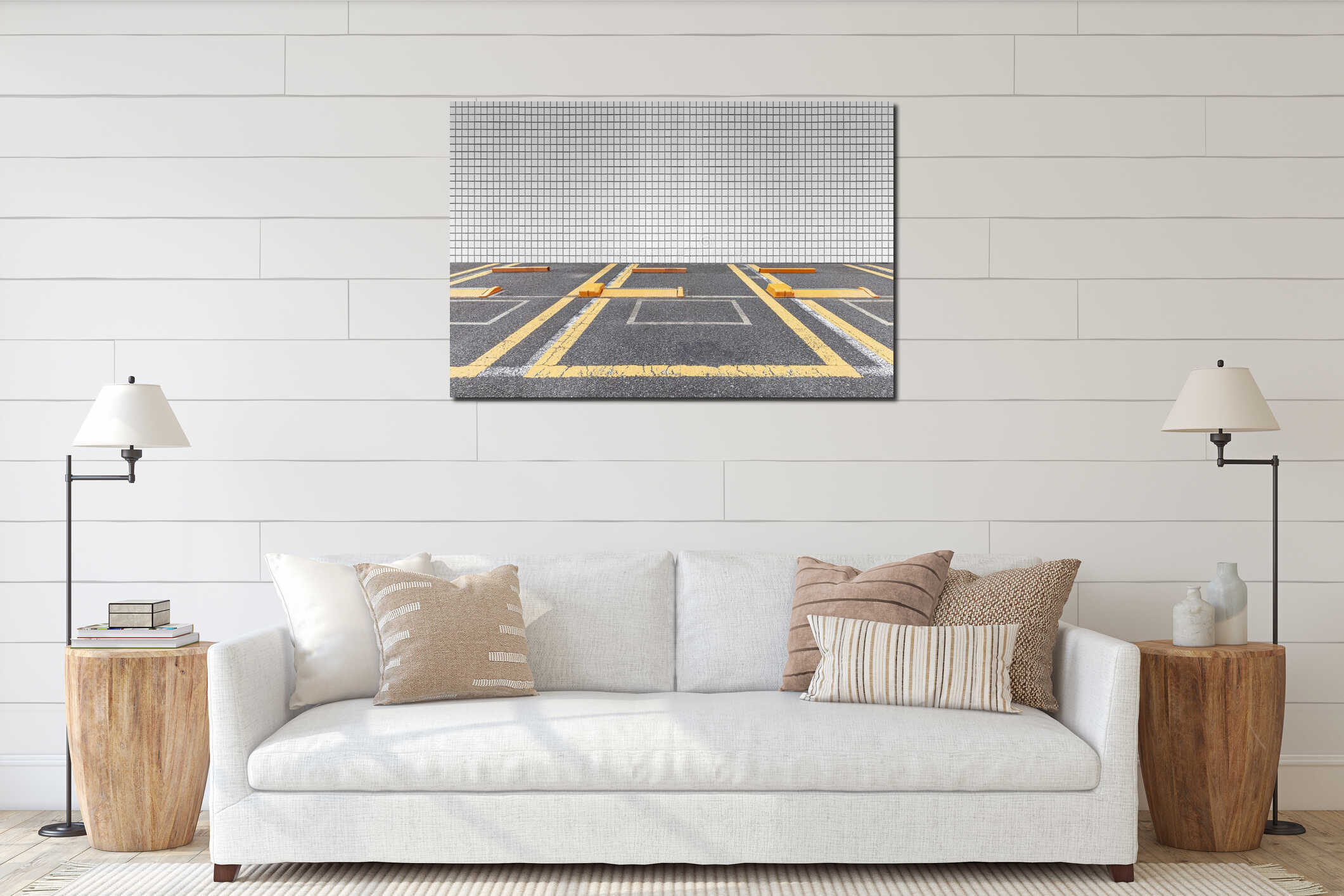 Canvas hanging interior mockup