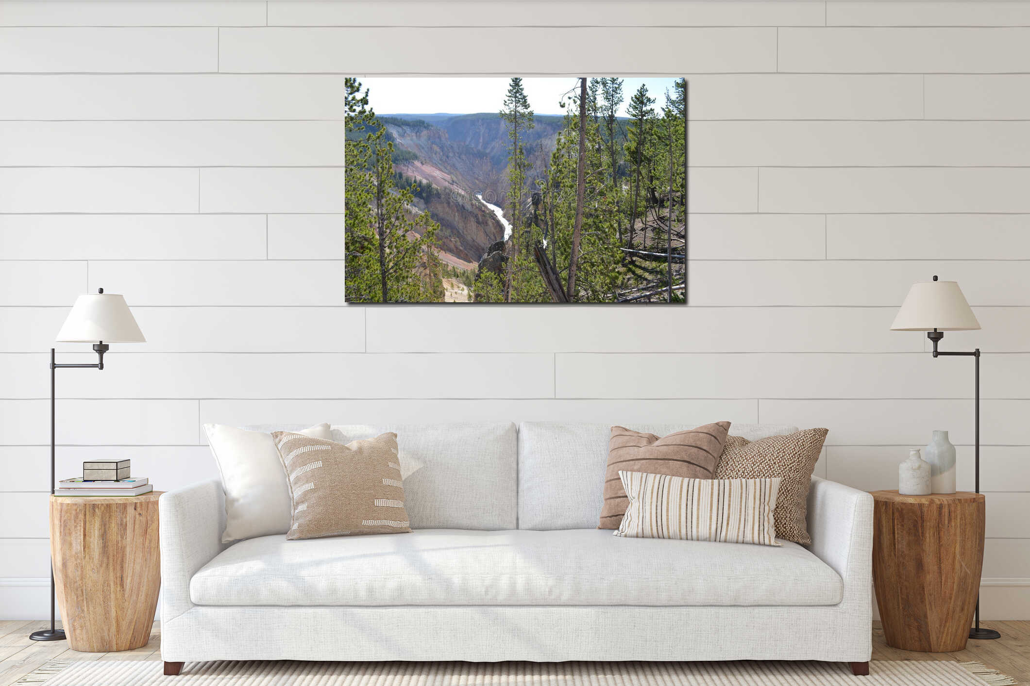 Canvas hanging interior mockup