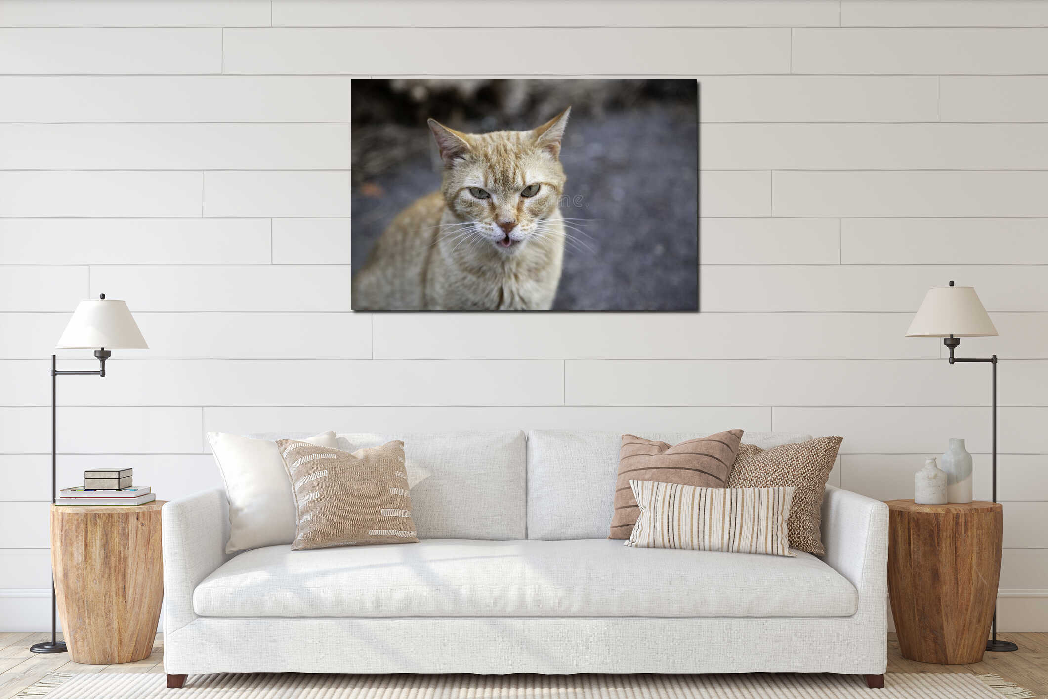 Canvas hanging interior mockup