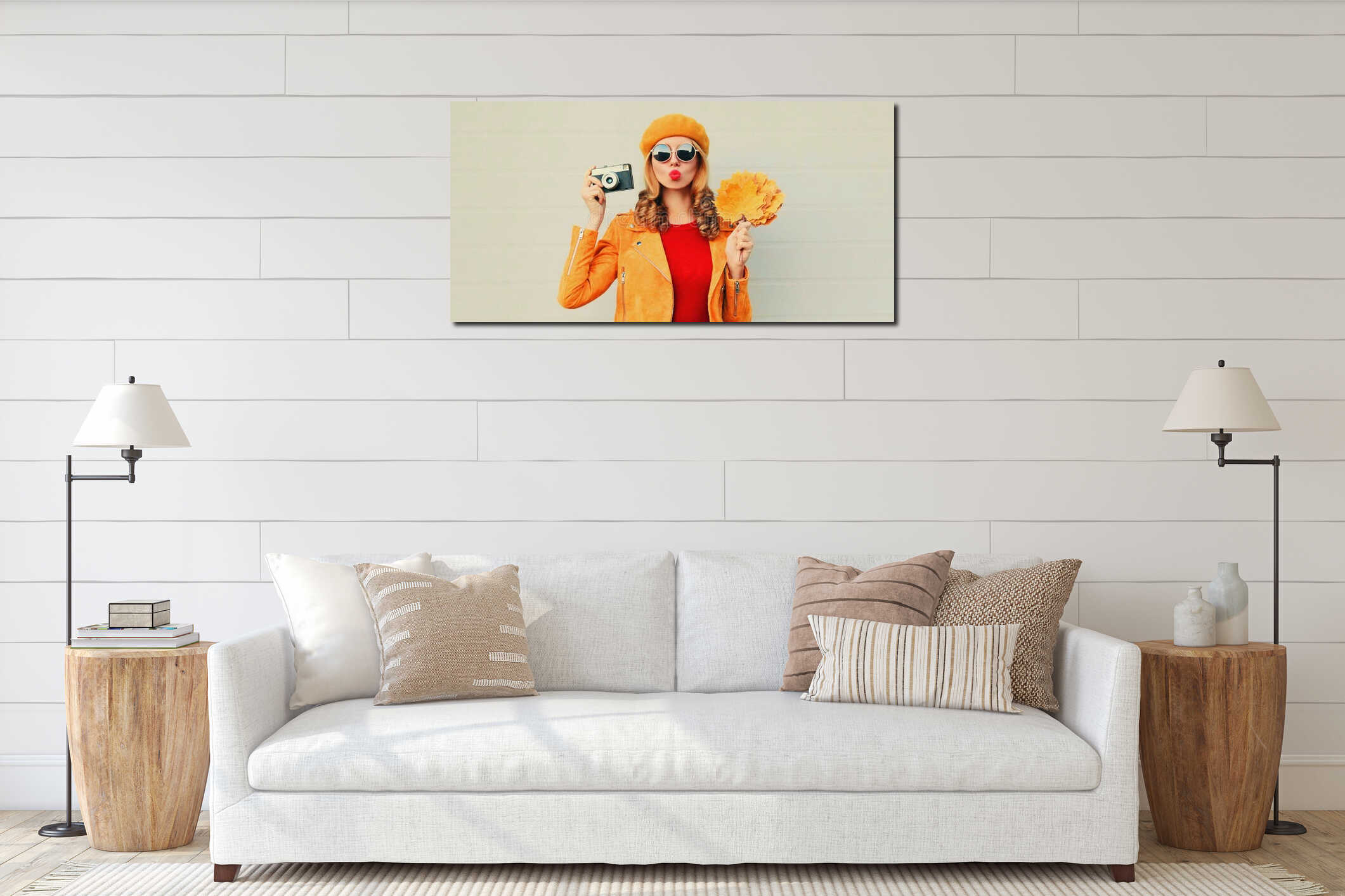 Canvas hanging interior mockup