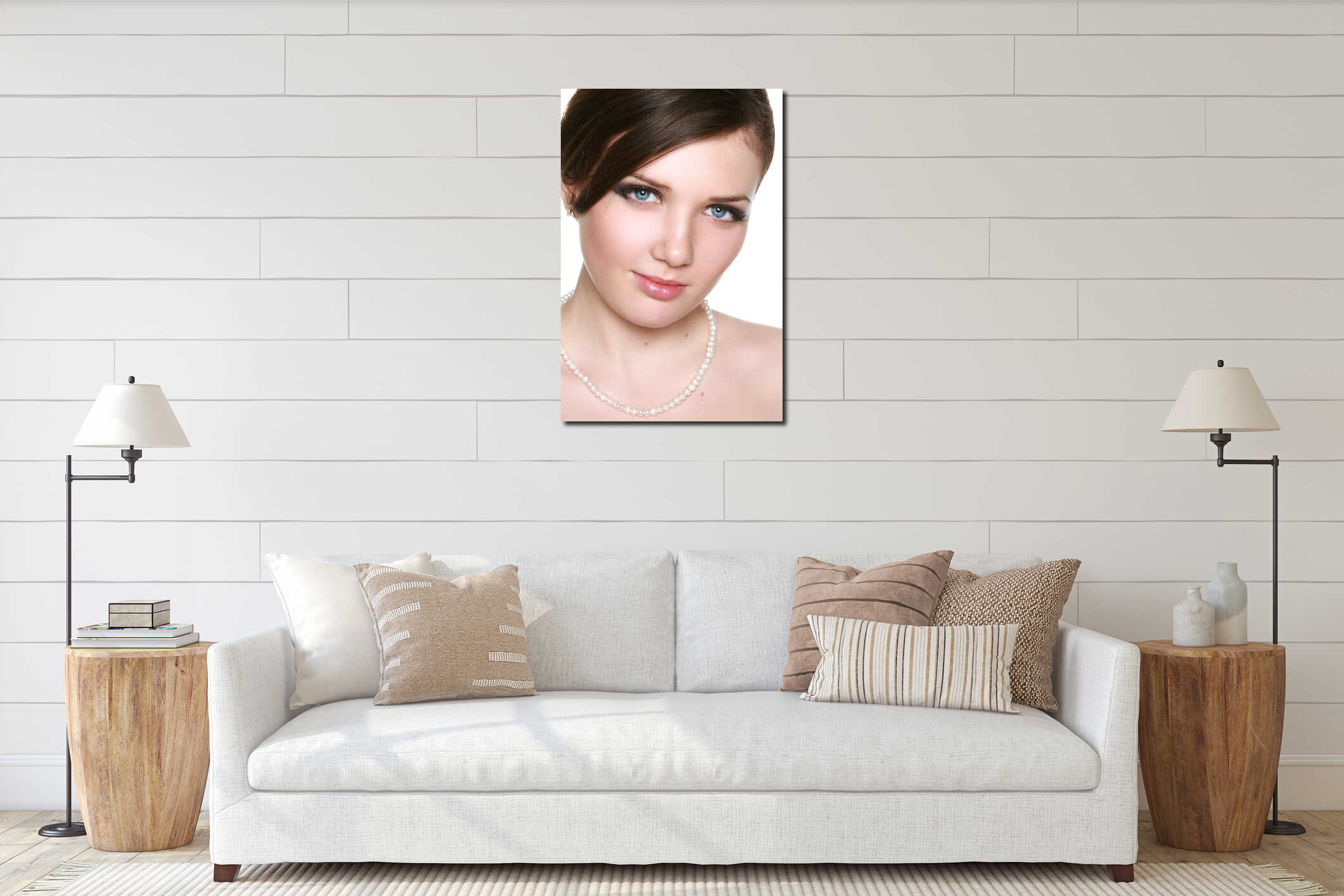 Canvas hanging interior mockup