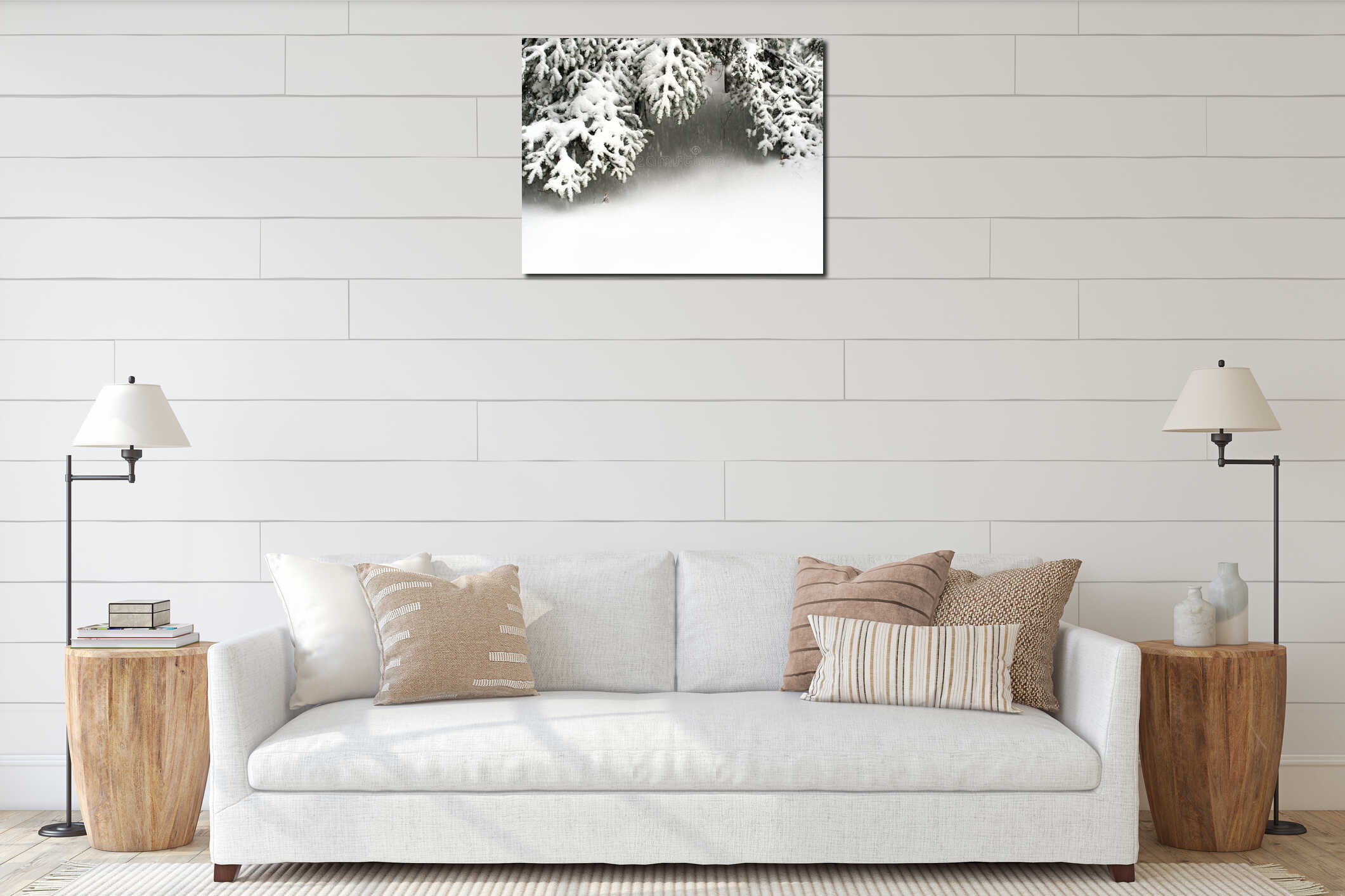 Canvas hanging interior mockup