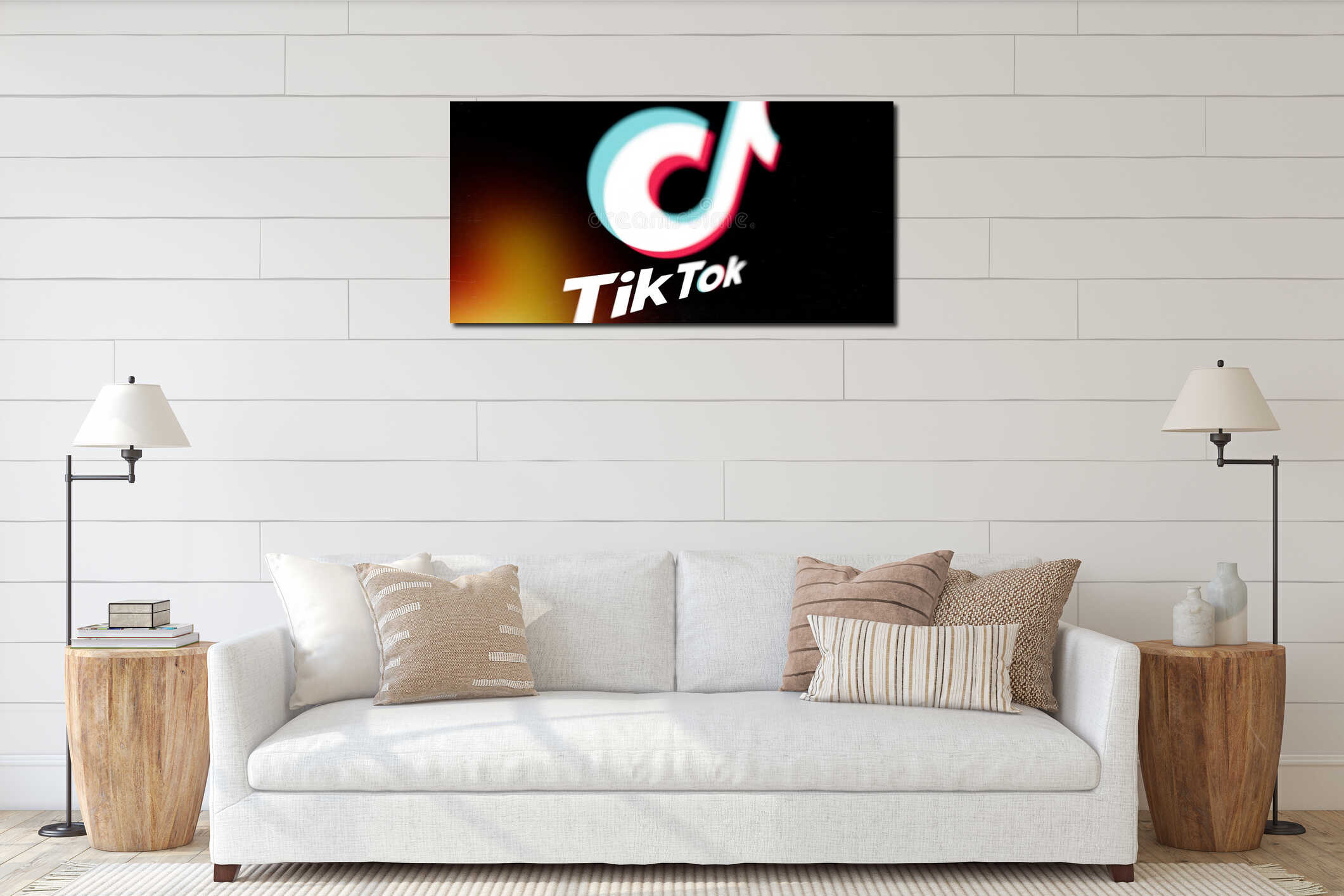 Canvas hanging interior mockup