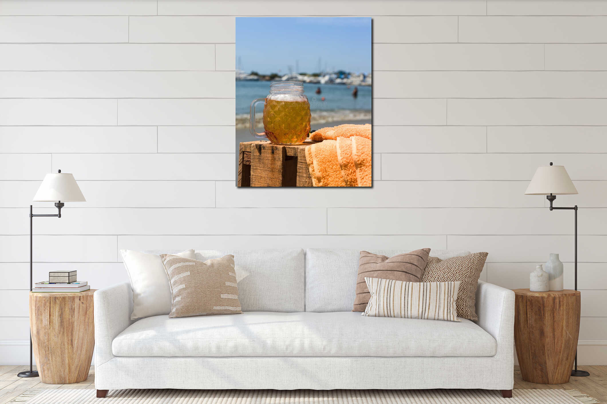 Canvas hanging interior mockup