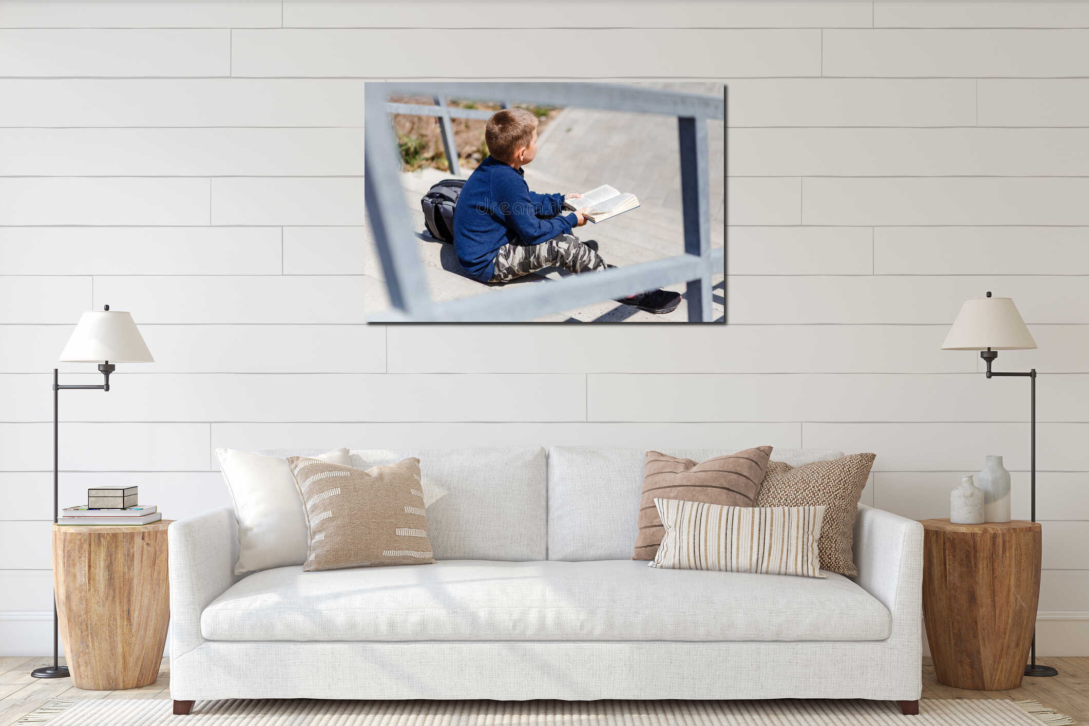 Canvas hanging interior mockup